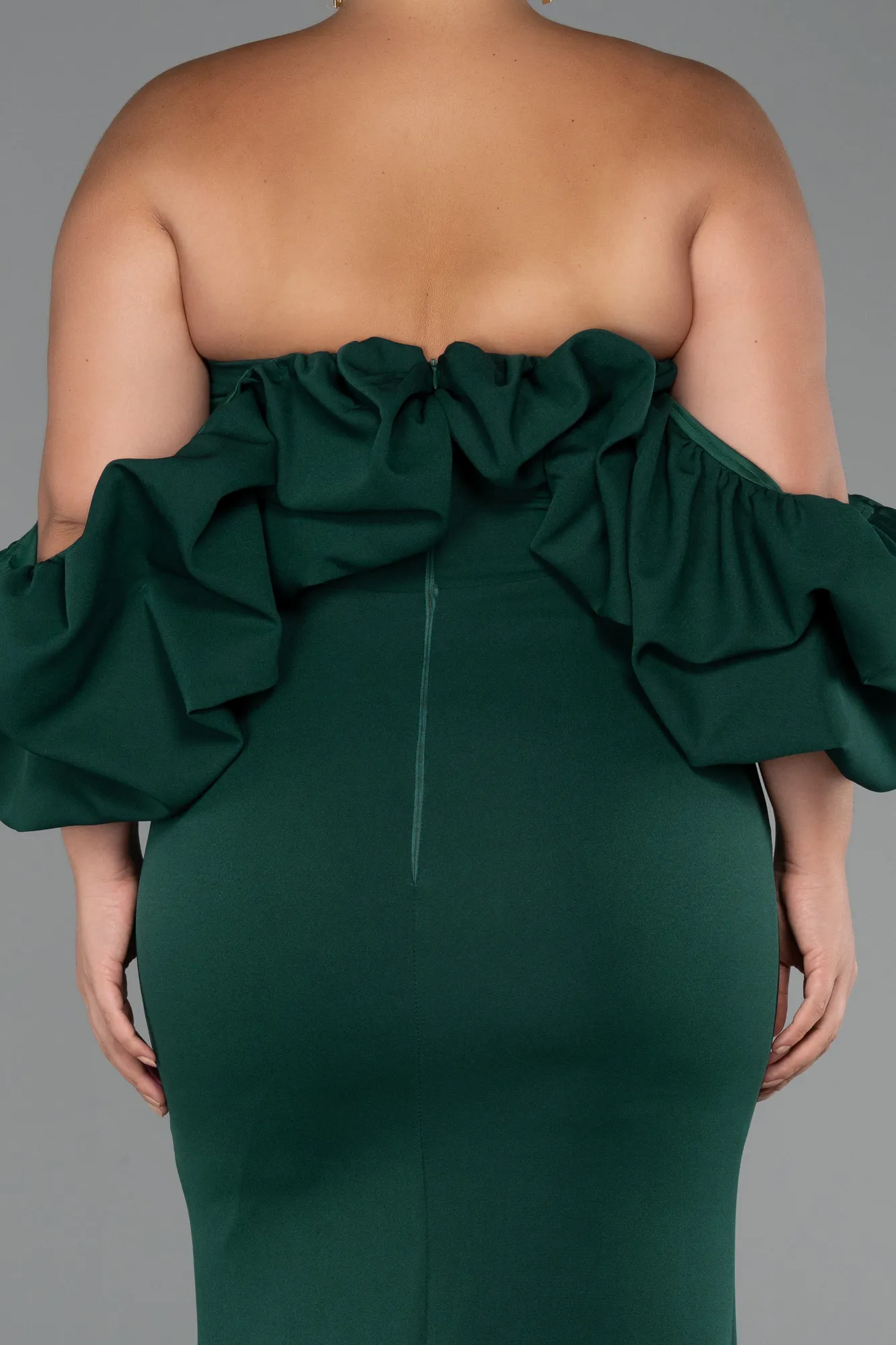 Emerald Green-Long Plus Size Evening Dress ABU4990