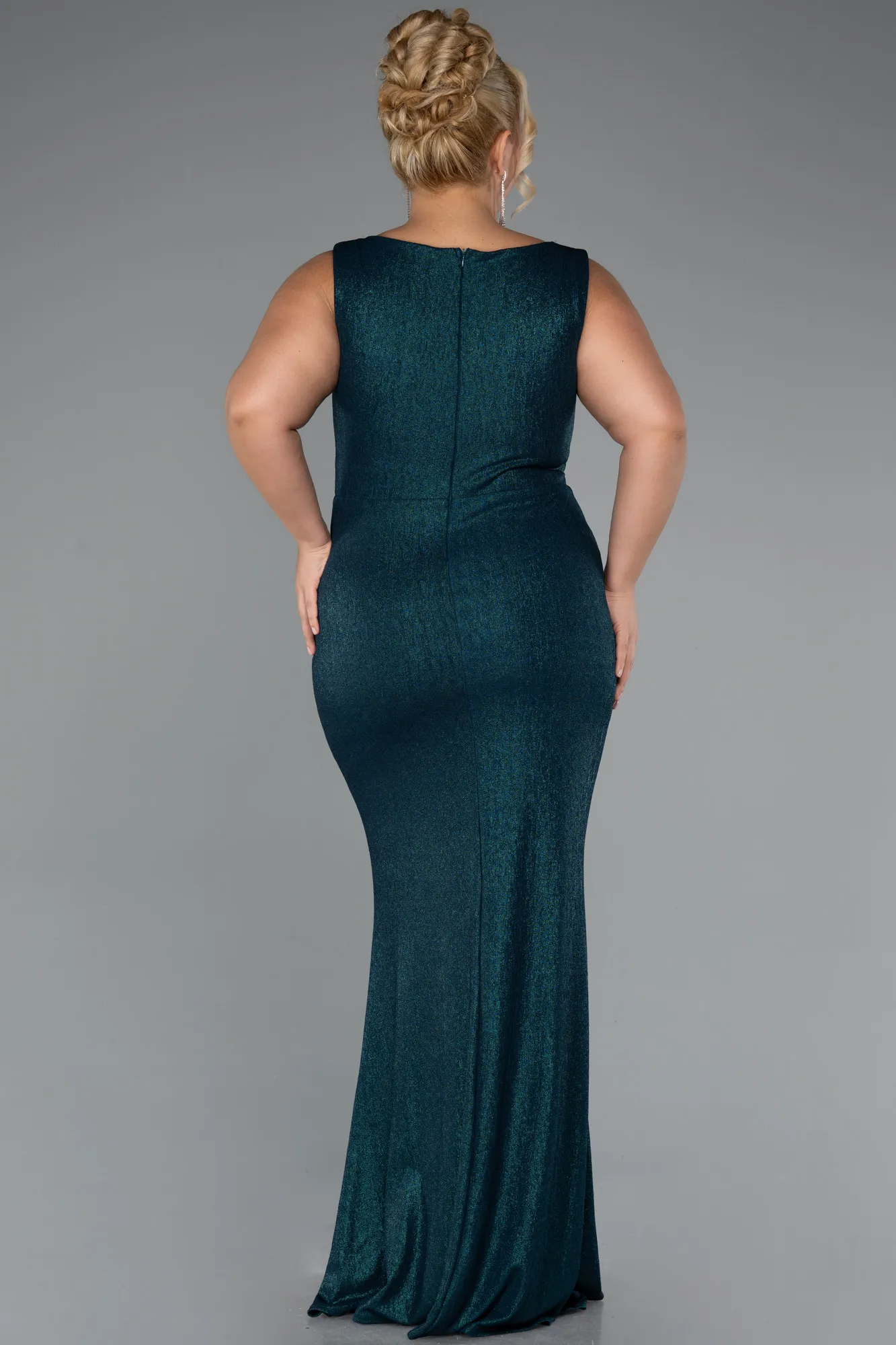 Emerald Green-Long Plus Size Evening Dress ABU5231