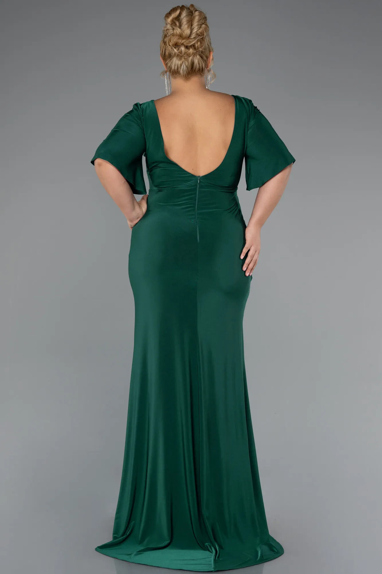 Emerald Green-Long Plus Size Evening Dress ABU5287