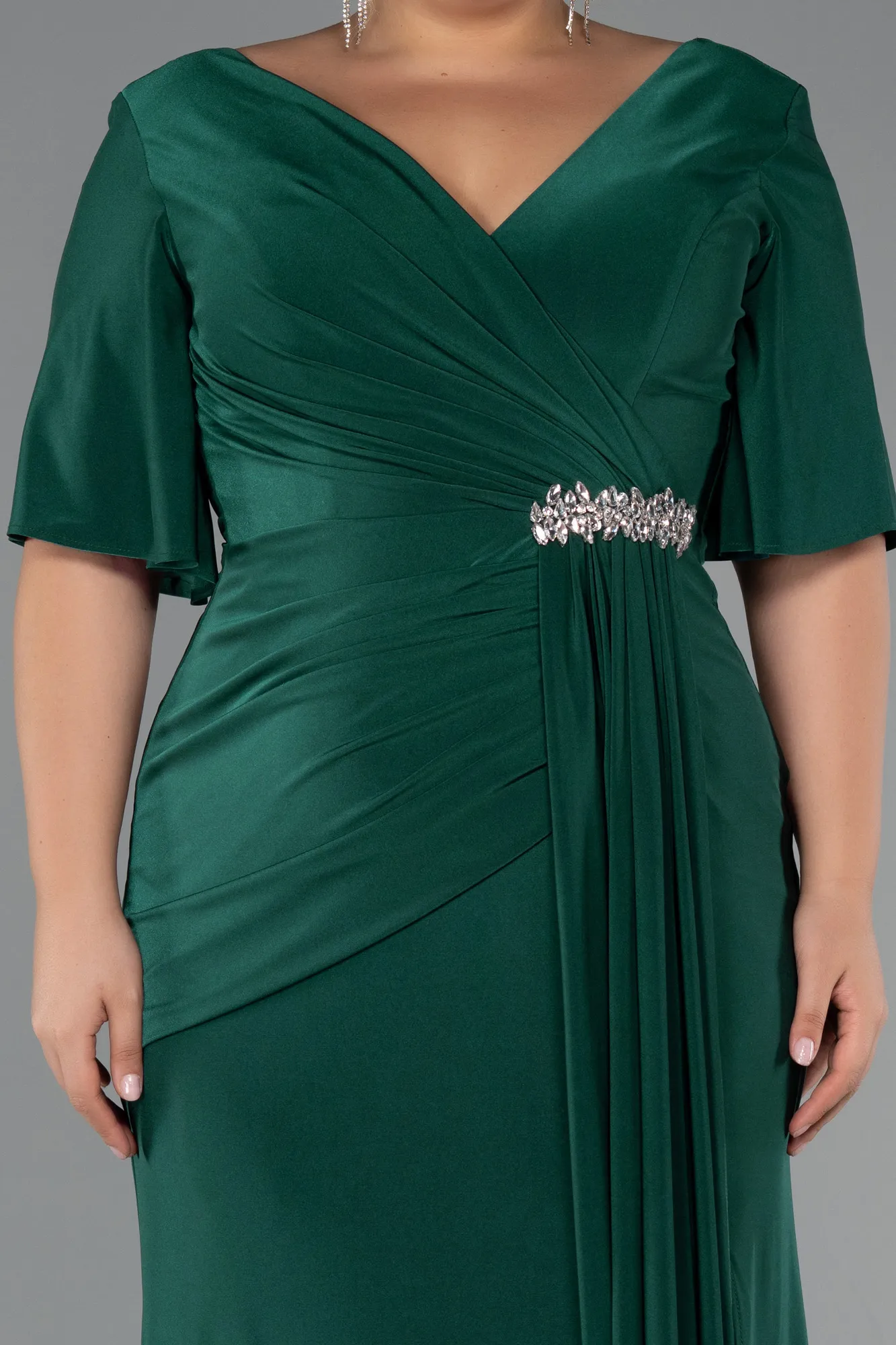 Emerald Green-Long Plus Size Evening Dress ABU5287