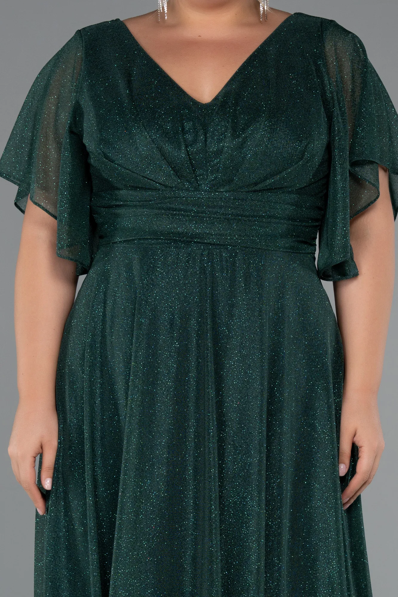 Emerald Green-Long Plus Size Evening Dress ABU5323