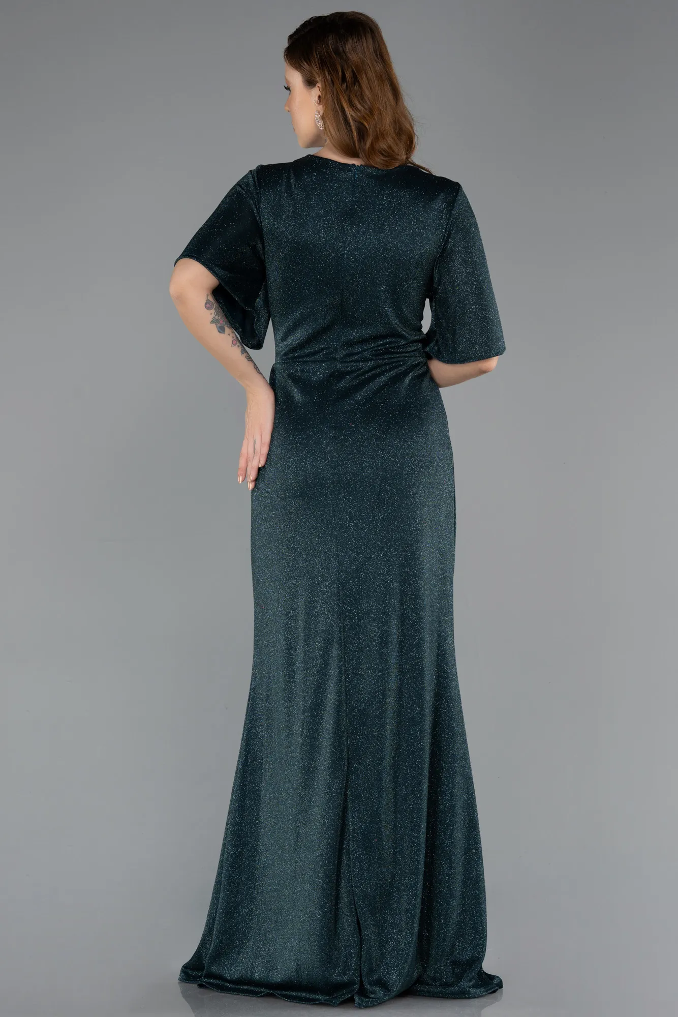 Emerald Green-Long Plus Size Evening Dress ABU5500