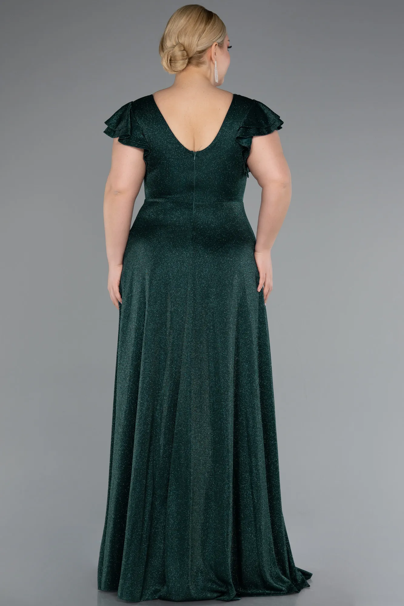 Emerald Green-Long Plus Size Evening Gown ABU4985