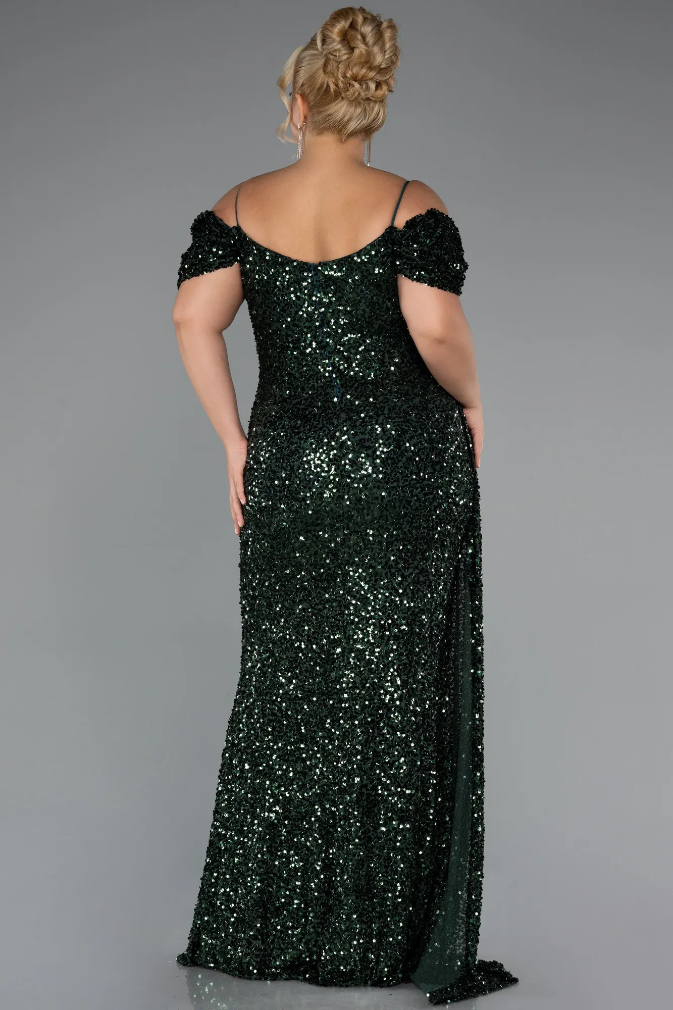 Emerald Green-Long Plus Size Evening Gown ABU5232