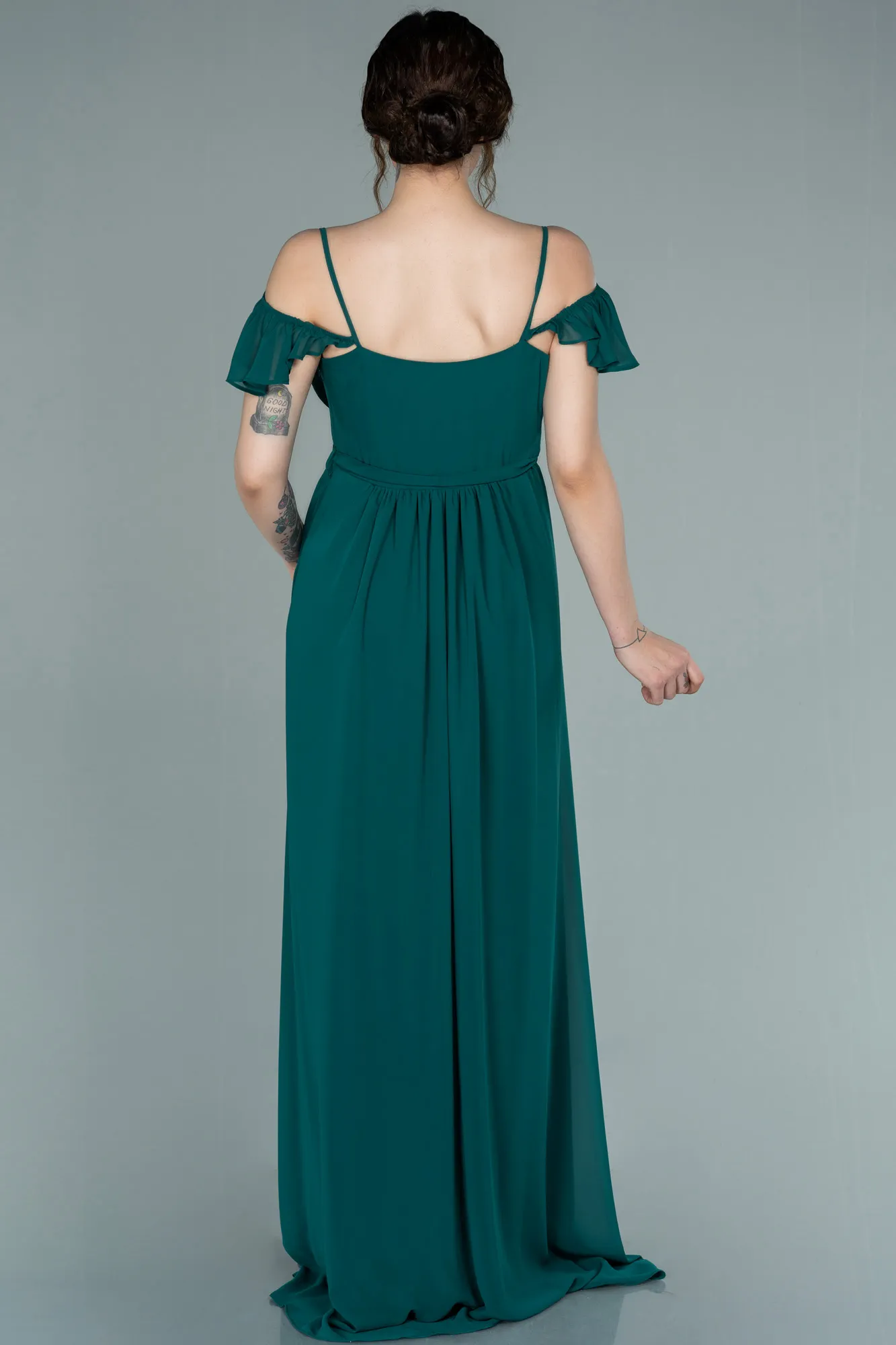 Emerald Green-Long Pregnancy Evening Dress ABU756