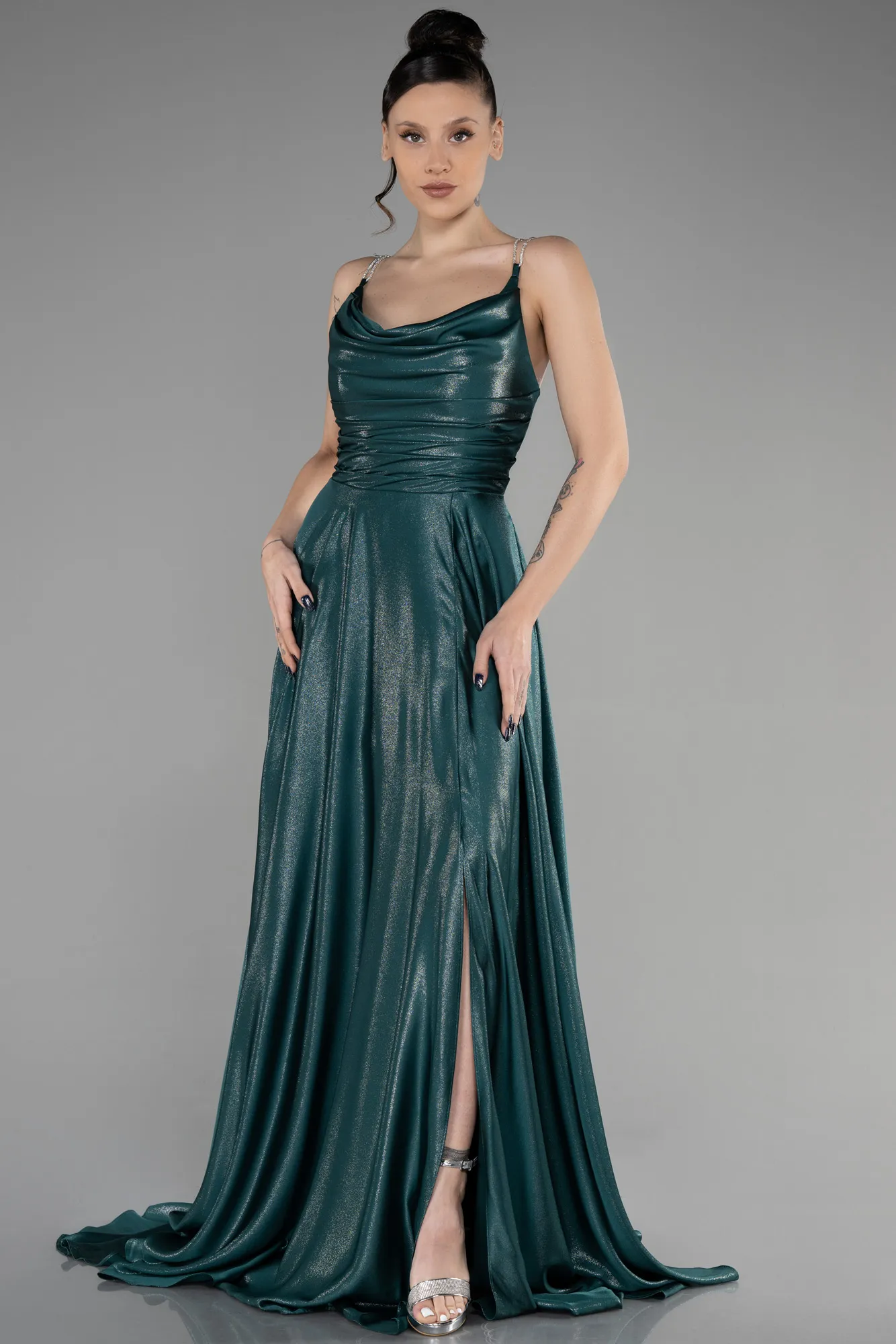 Emerald Green-Long Prom Gown ABU3506