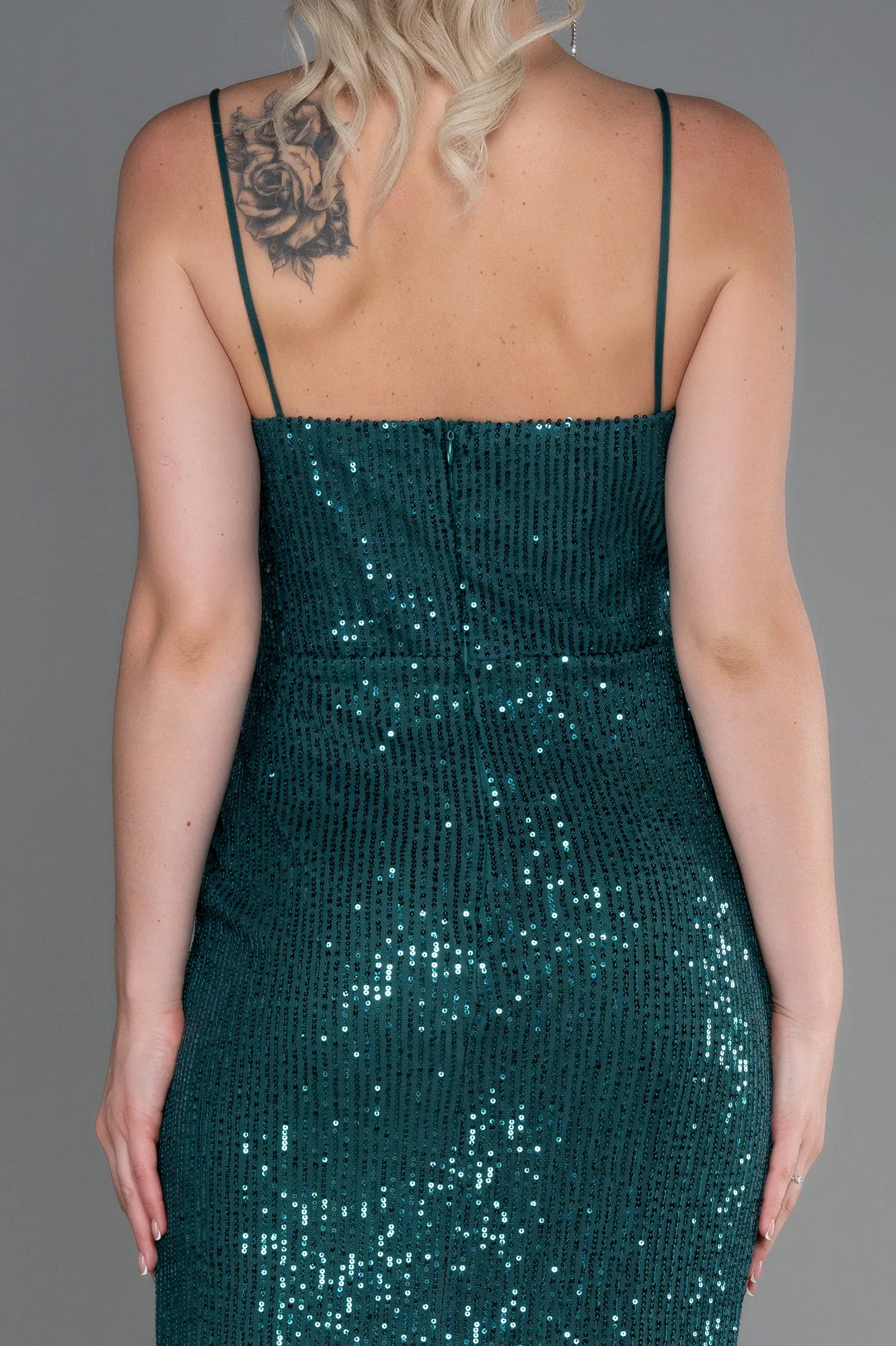 Emerald Green-Long Scaly Evening Dress ABU3246