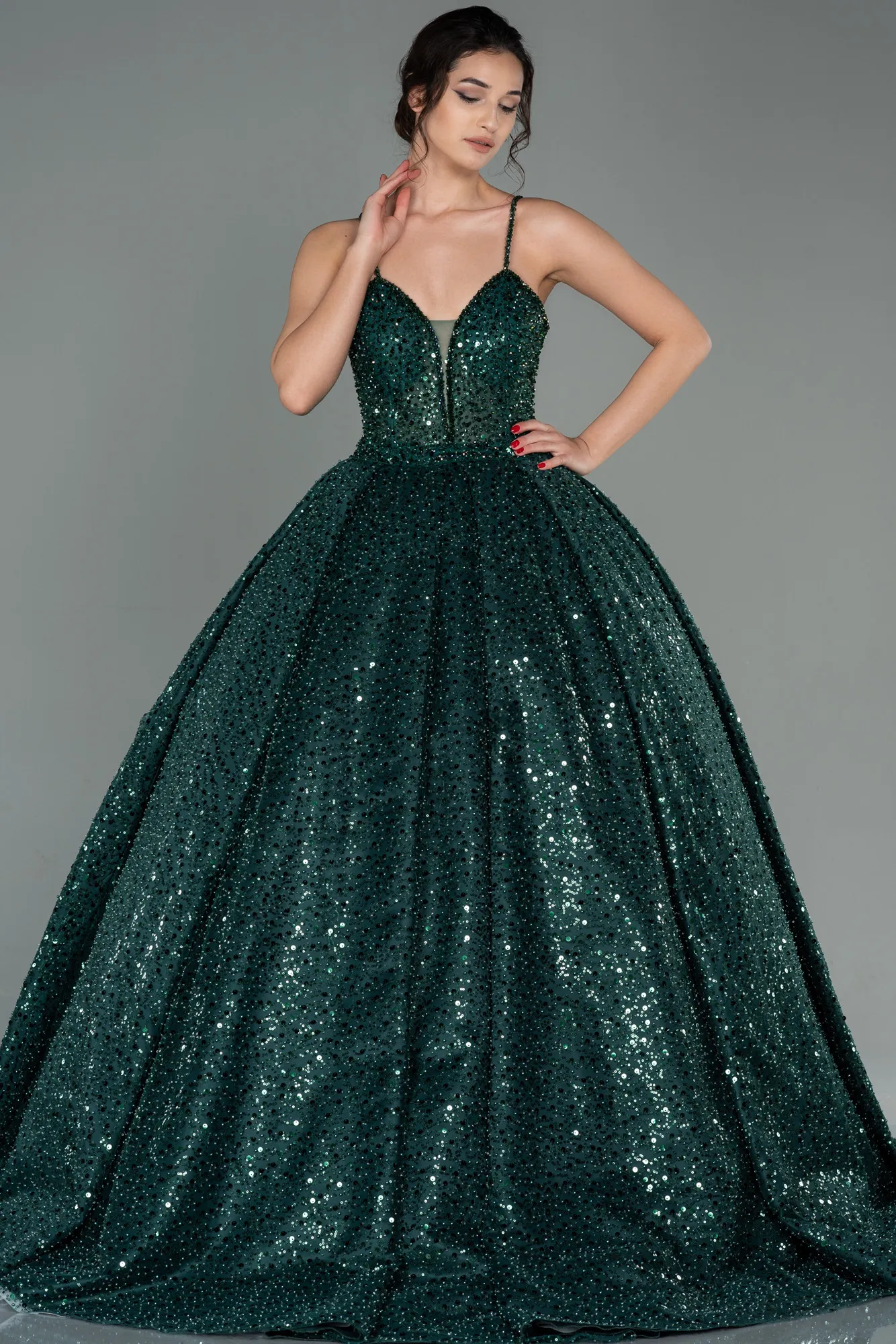 Emerald Green-Long Scaly Haute Couture ABU2801