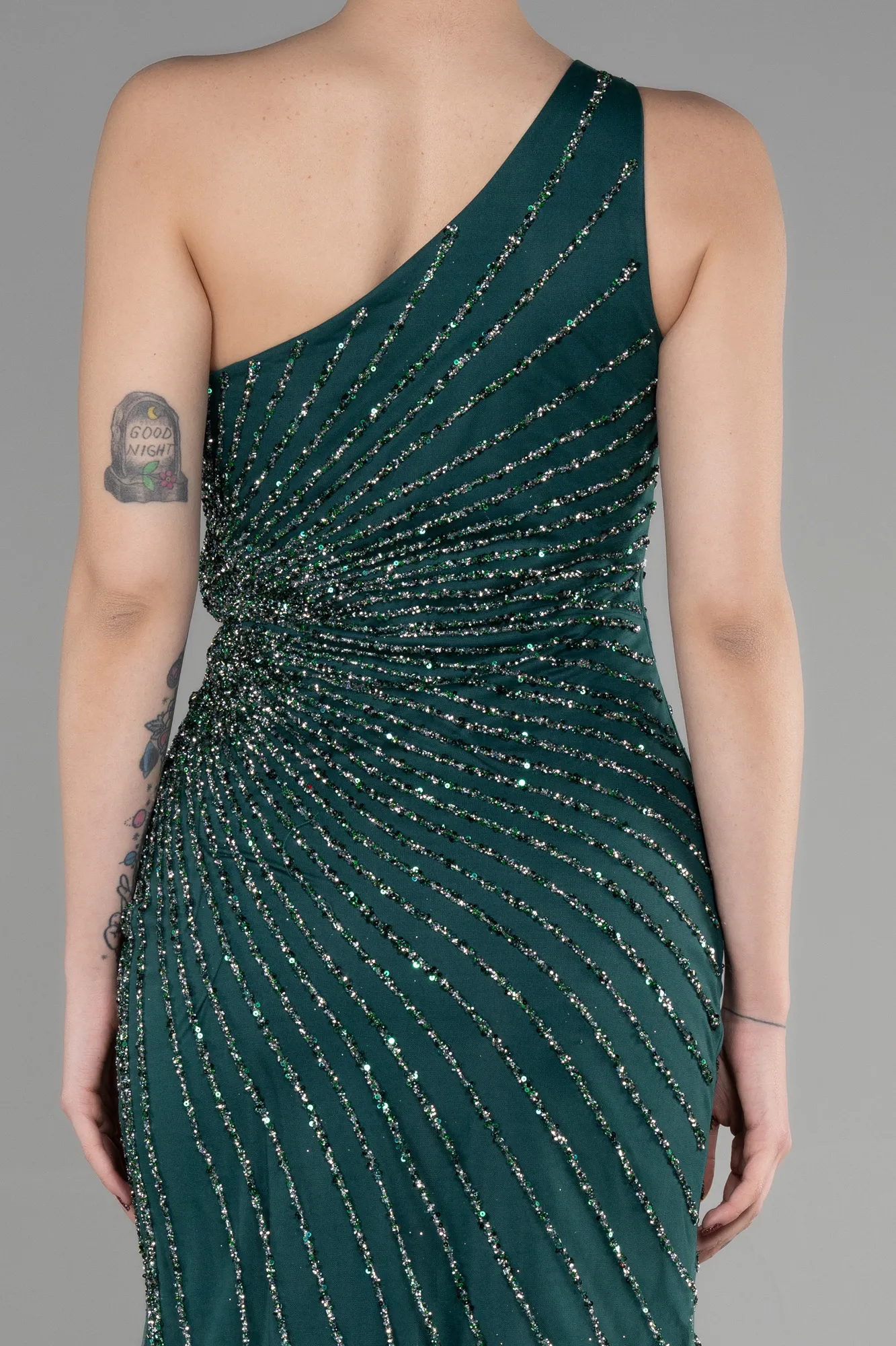 Emerald Green-Long Special Design Engagement Dress ABU3560