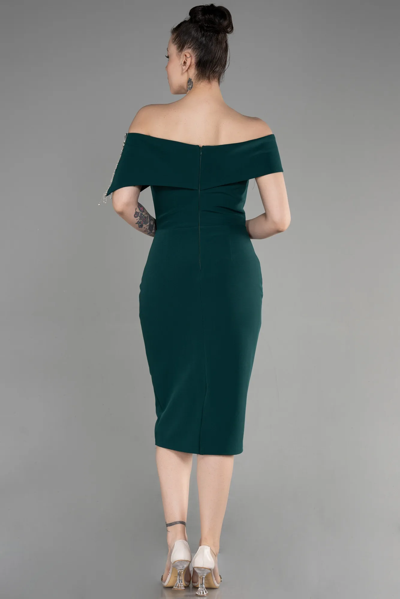 Emerald Green-Midi Cocktail Dress ABK1975