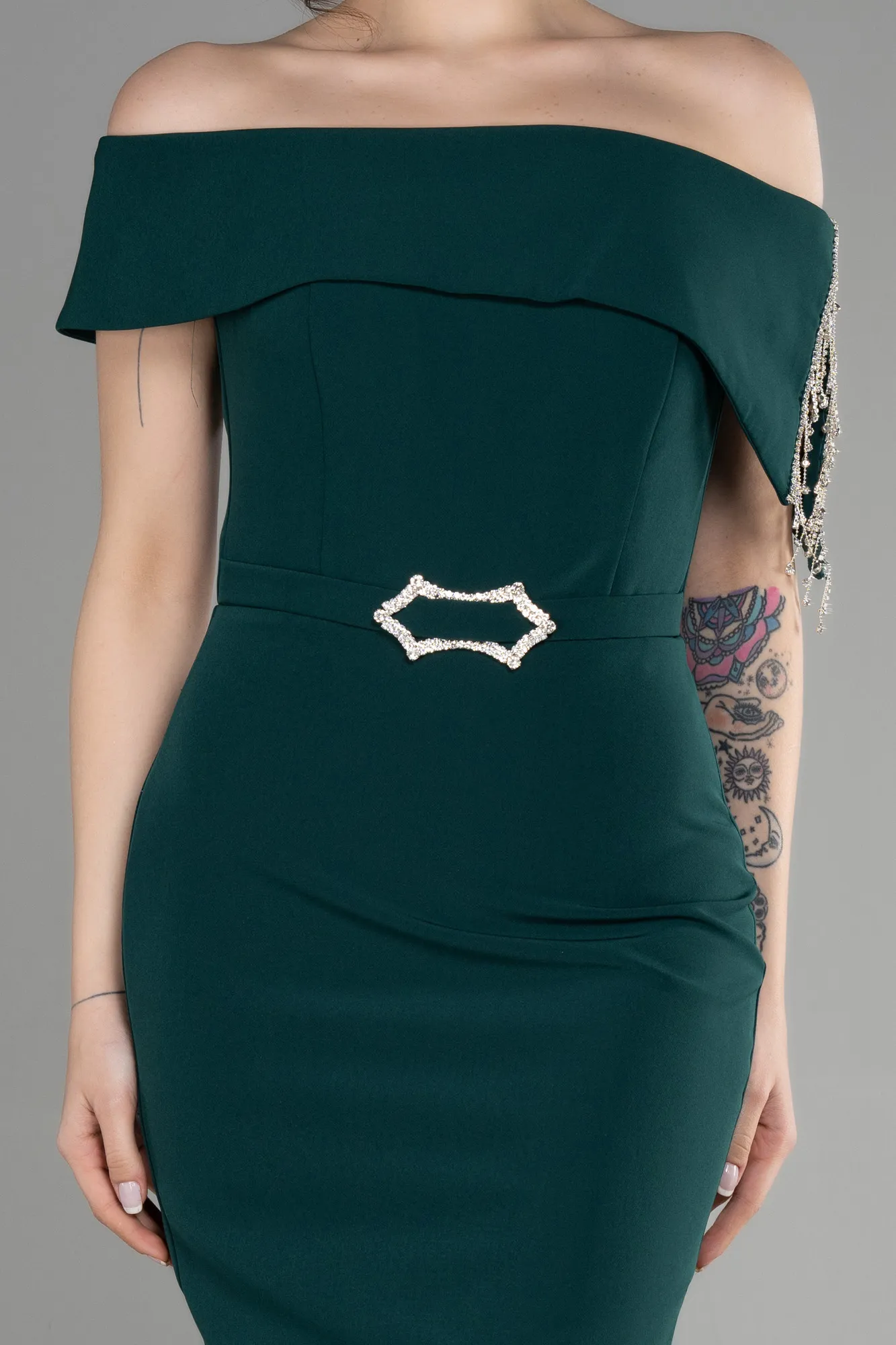 Emerald Green-Midi Cocktail Dress ABK1975