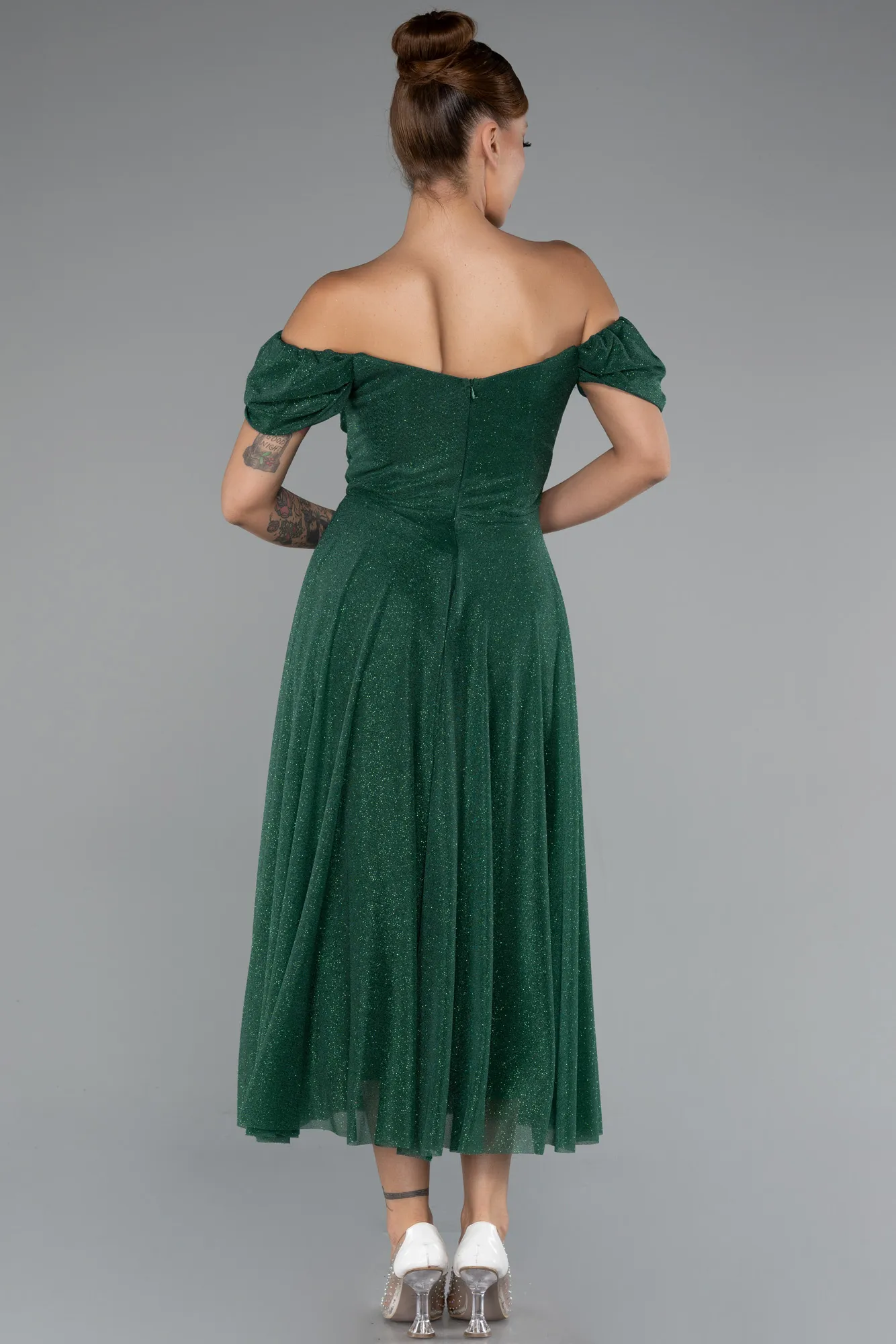 Emerald Green-Midi Cocktail Dress ABK1978