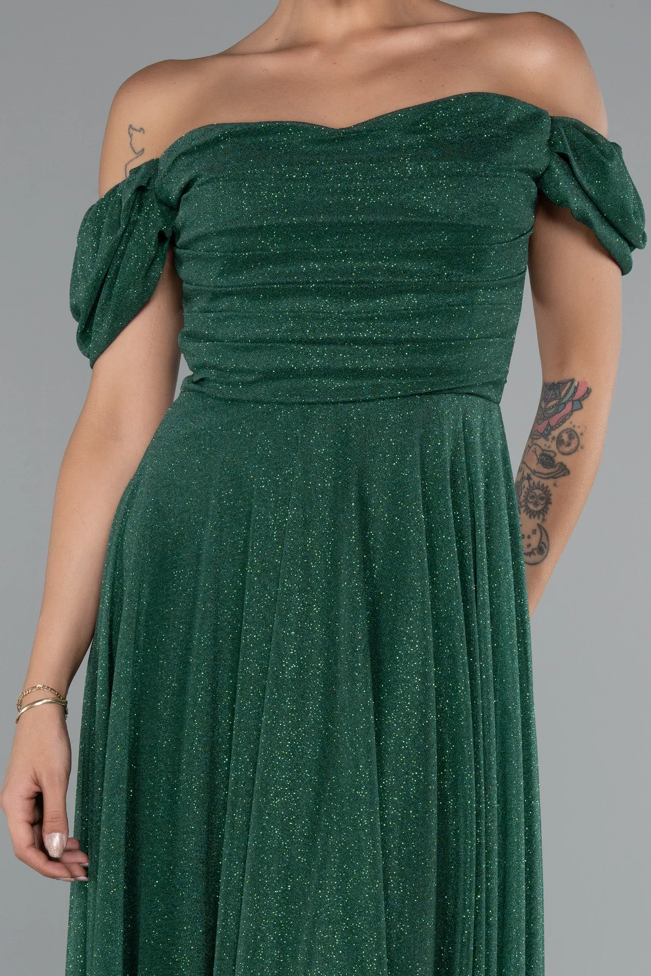 Emerald Green-Midi Cocktail Dress ABK1978