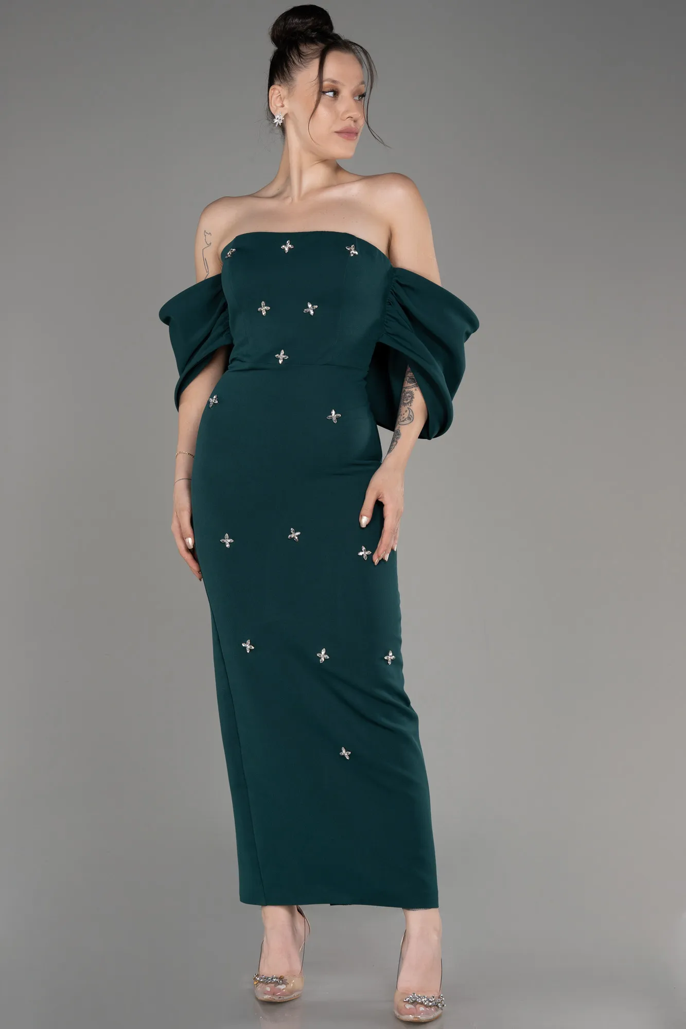 Emerald Green-Midi Cocktail Dress ABK2074