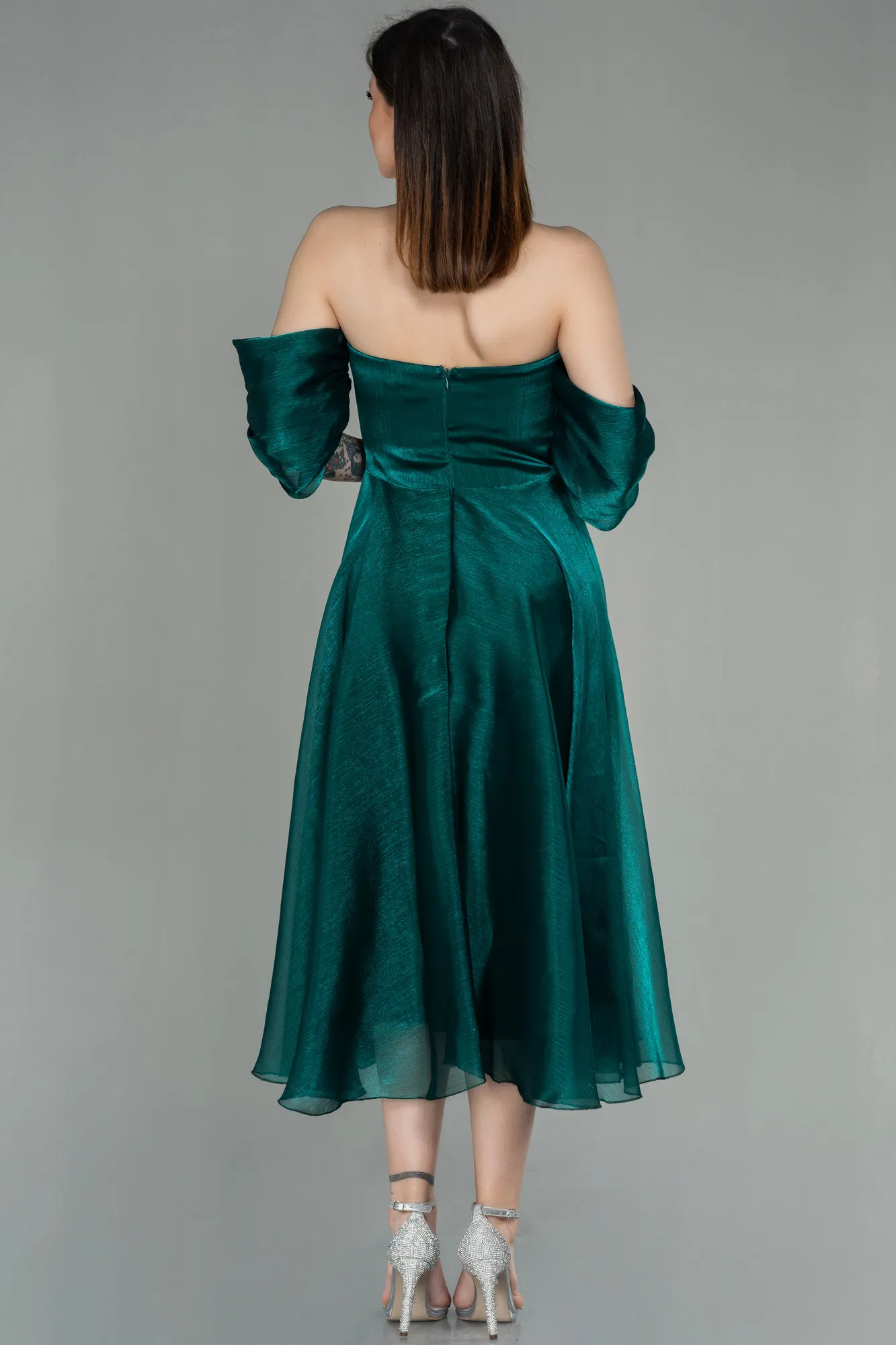 Emerald Green-Midi Evening Dress ABK1850