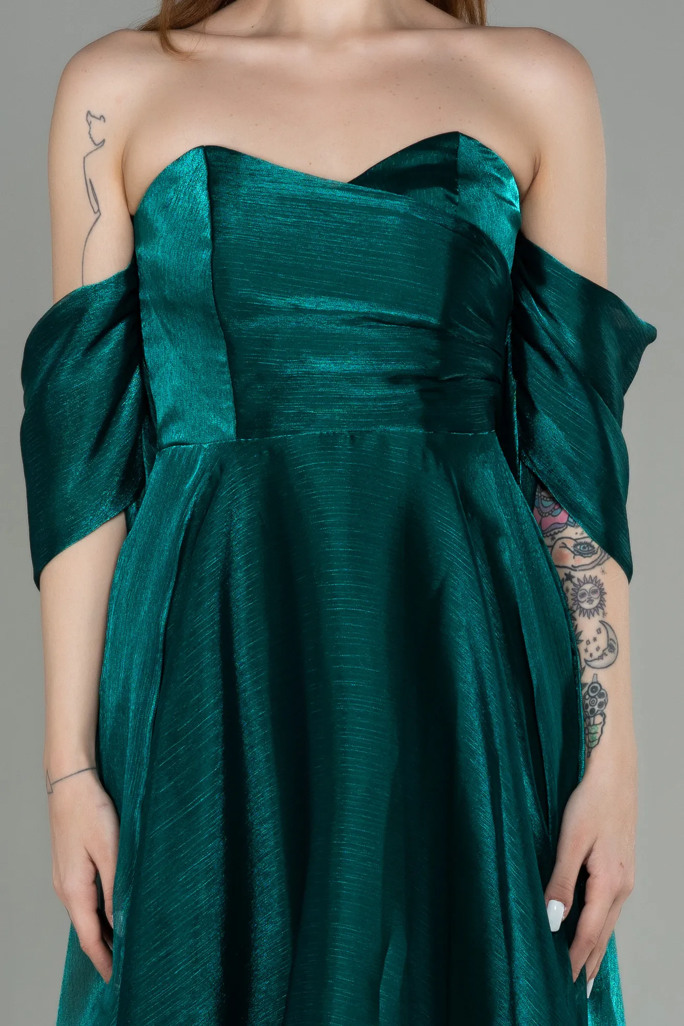 Emerald Green-Midi Evening Dress ABK1850