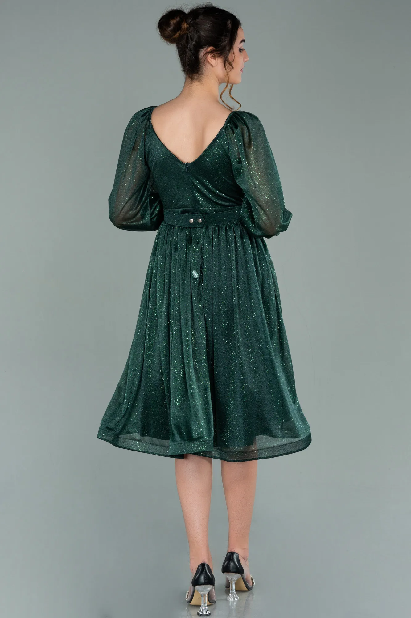 Emerald Green-Midi Invitation Dress ABK1227