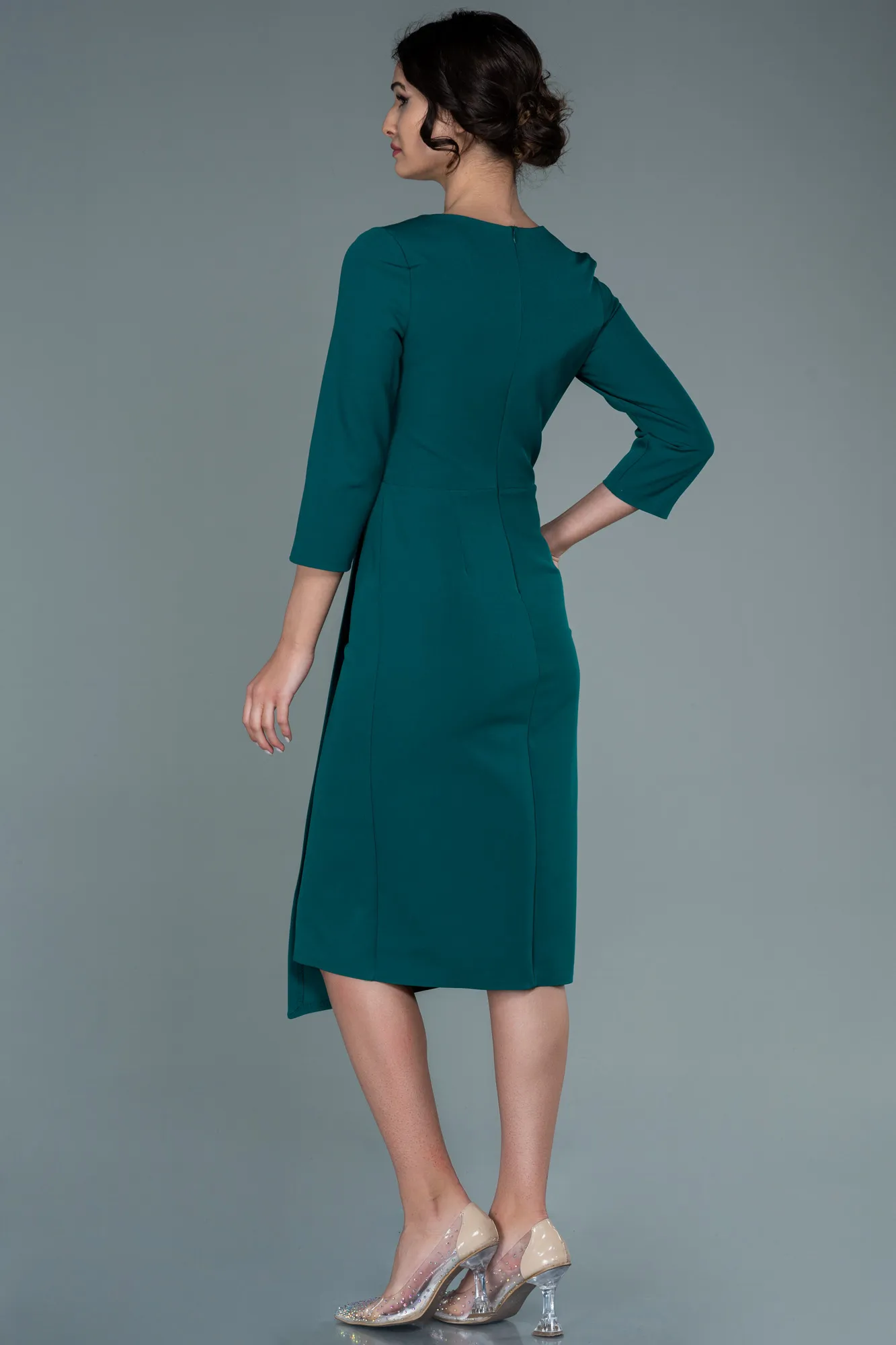 Emerald Green-Midi Invitation Dress ABK1354