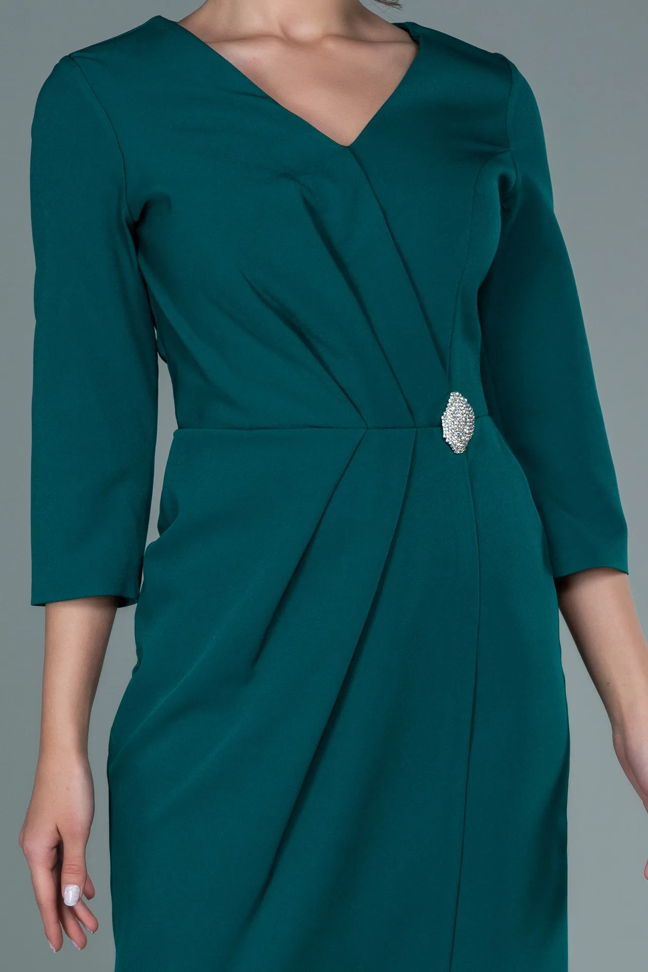 Emerald Green-Midi Invitation Dress ABK1354