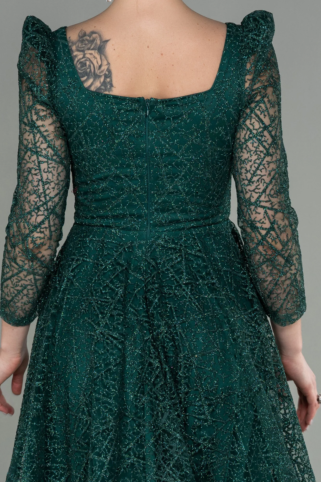 Emerald Green-Midi Invitation Dress ABK1668