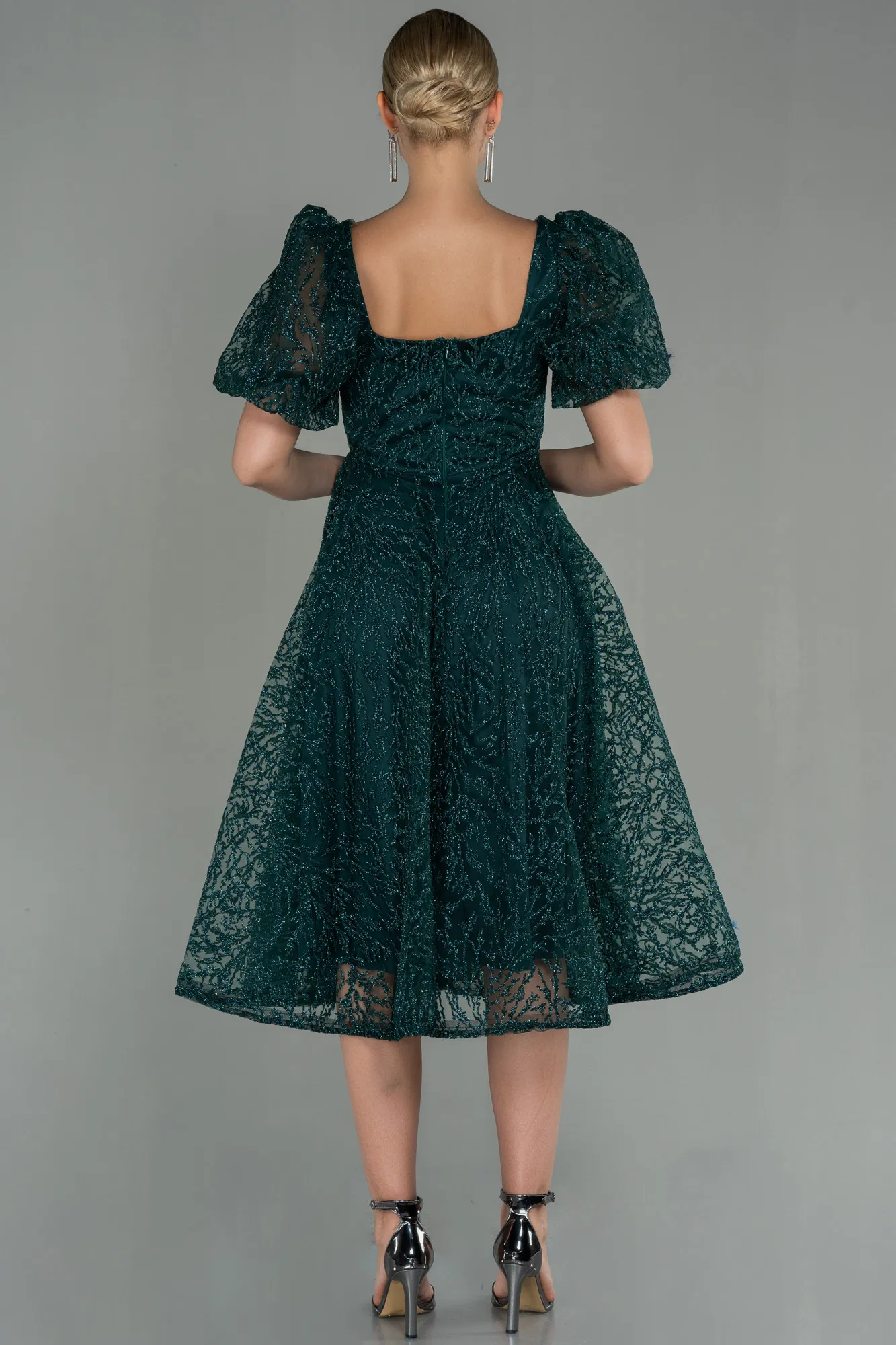 Emerald Green-Midi Invitation Dress ABK1724