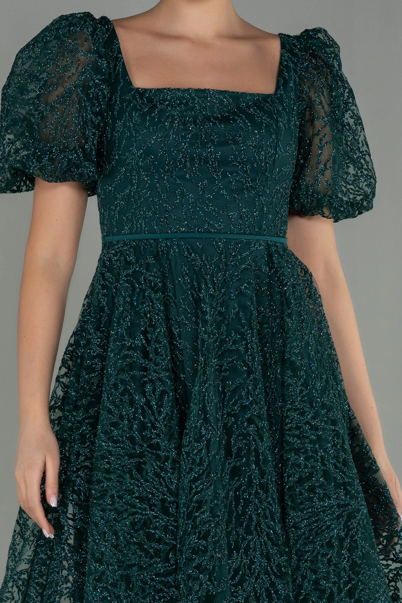 Emerald Green-Midi Invitation Dress ABK1724