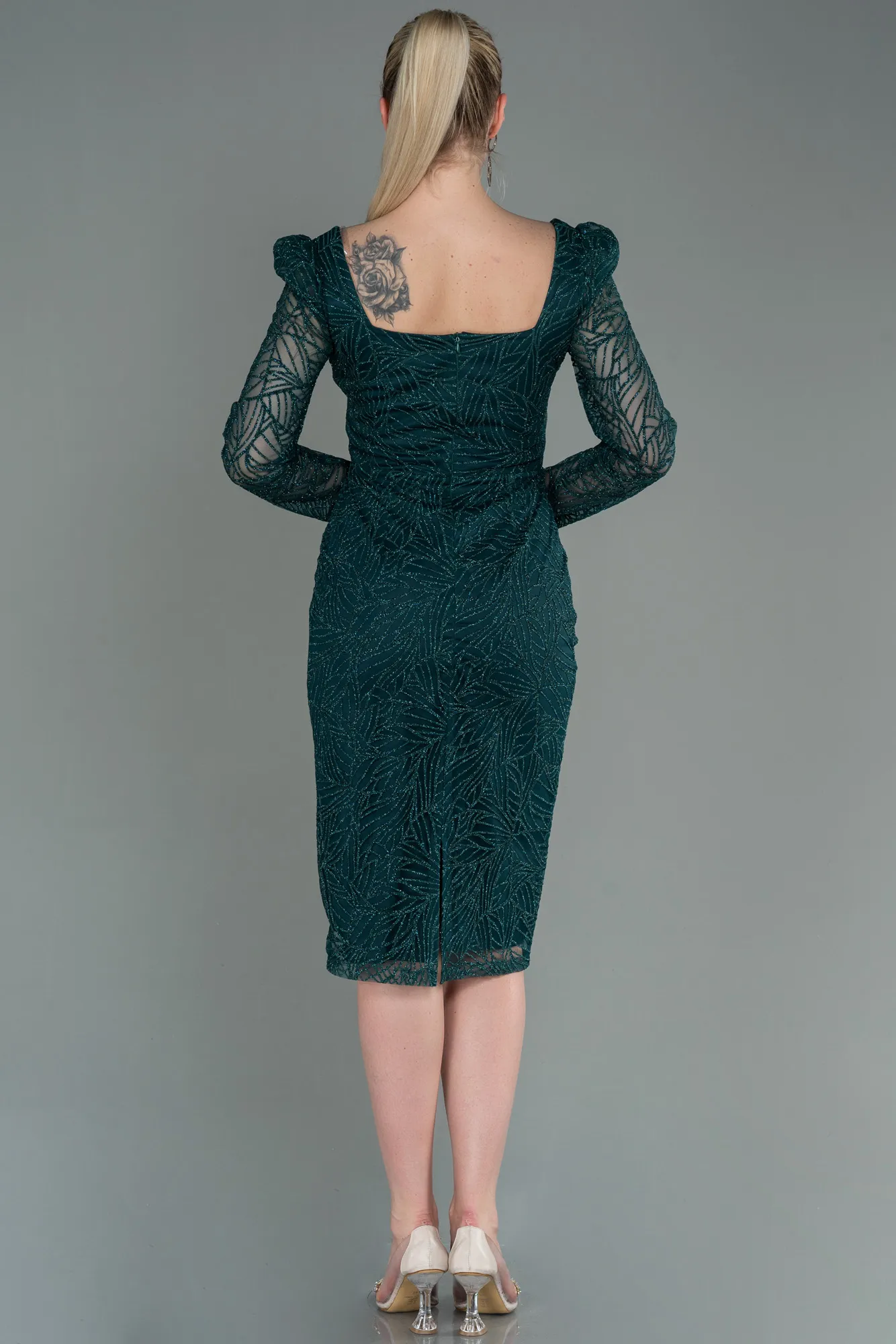 Emerald Green-Midi Invitation Dress ABK1749