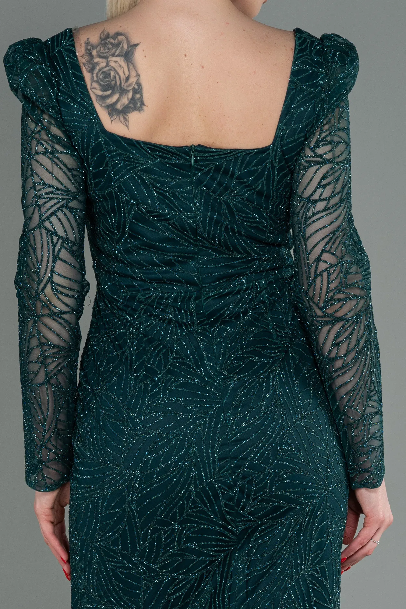 Emerald Green-Midi Invitation Dress ABK1749