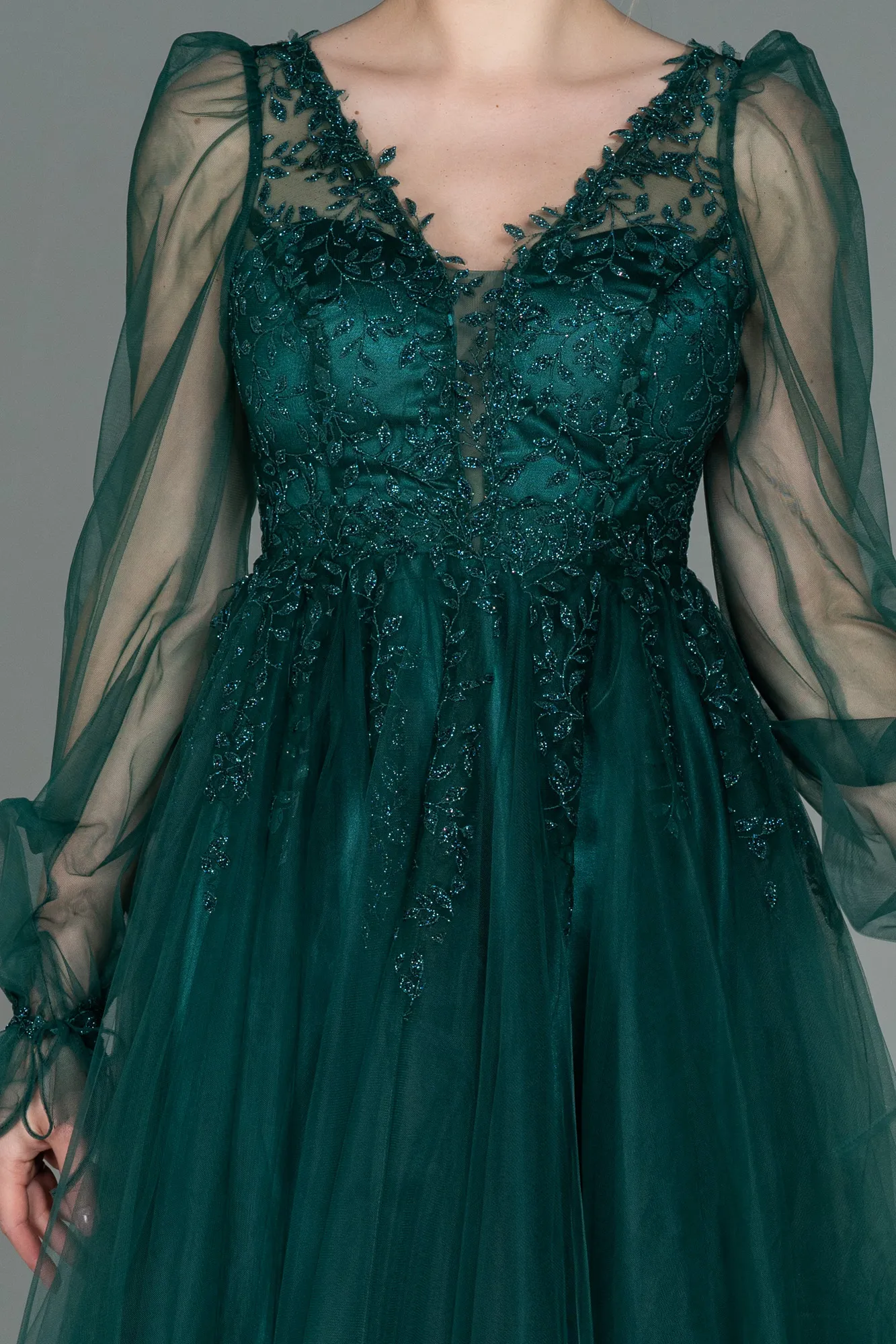 Emerald Green-Midi Invitation Dress ABK1771