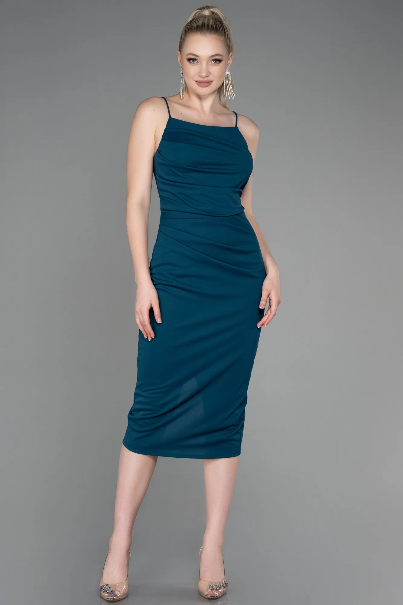 Emerald Green-Midi Invitation Dress ABK1806