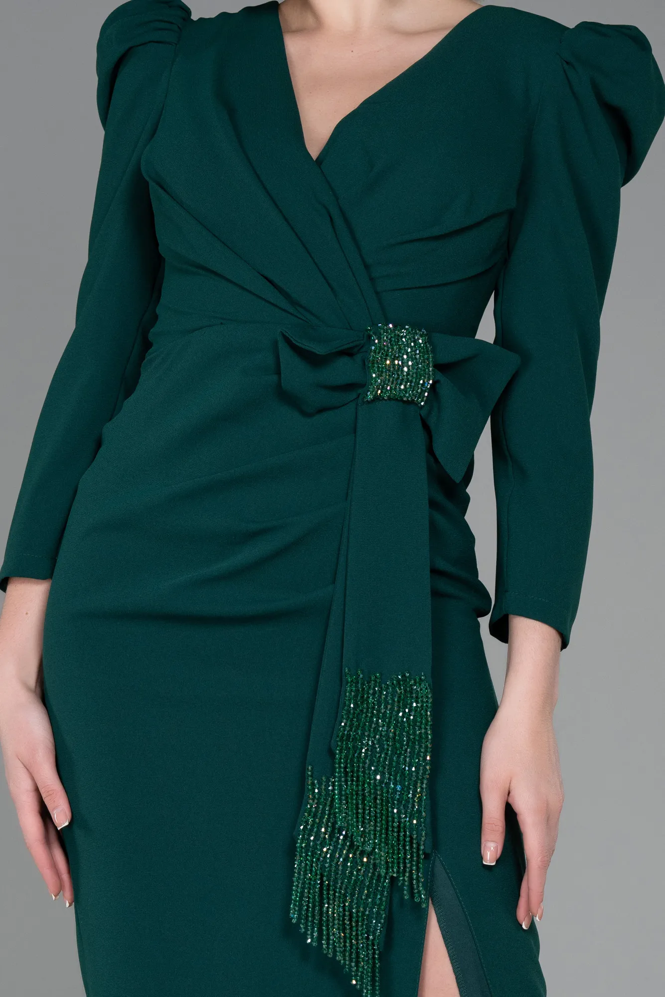 Emerald Green-Midi Invitation Dress ABK1821