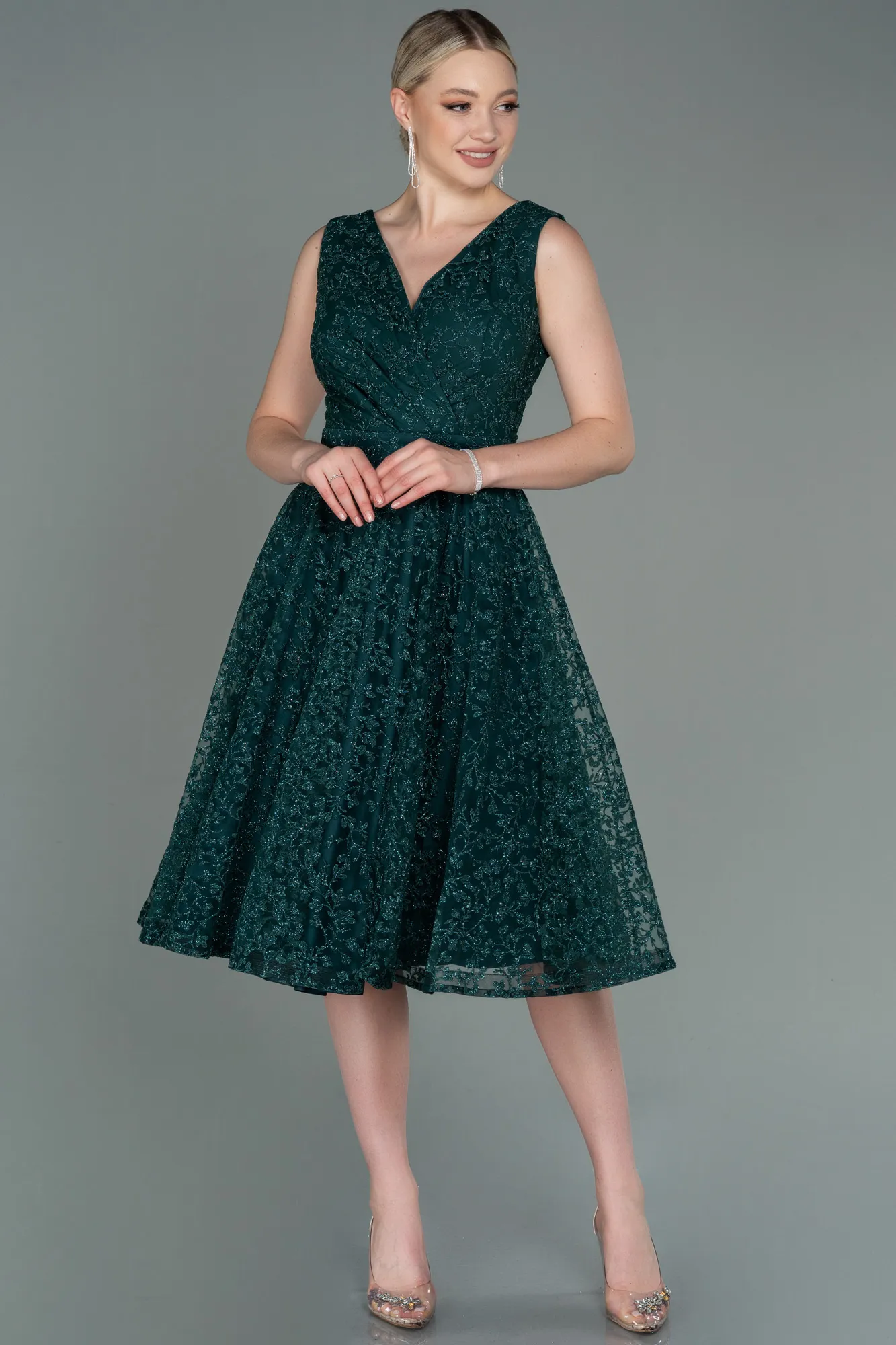 Emerald Green-Midi Night Dress ABK1794