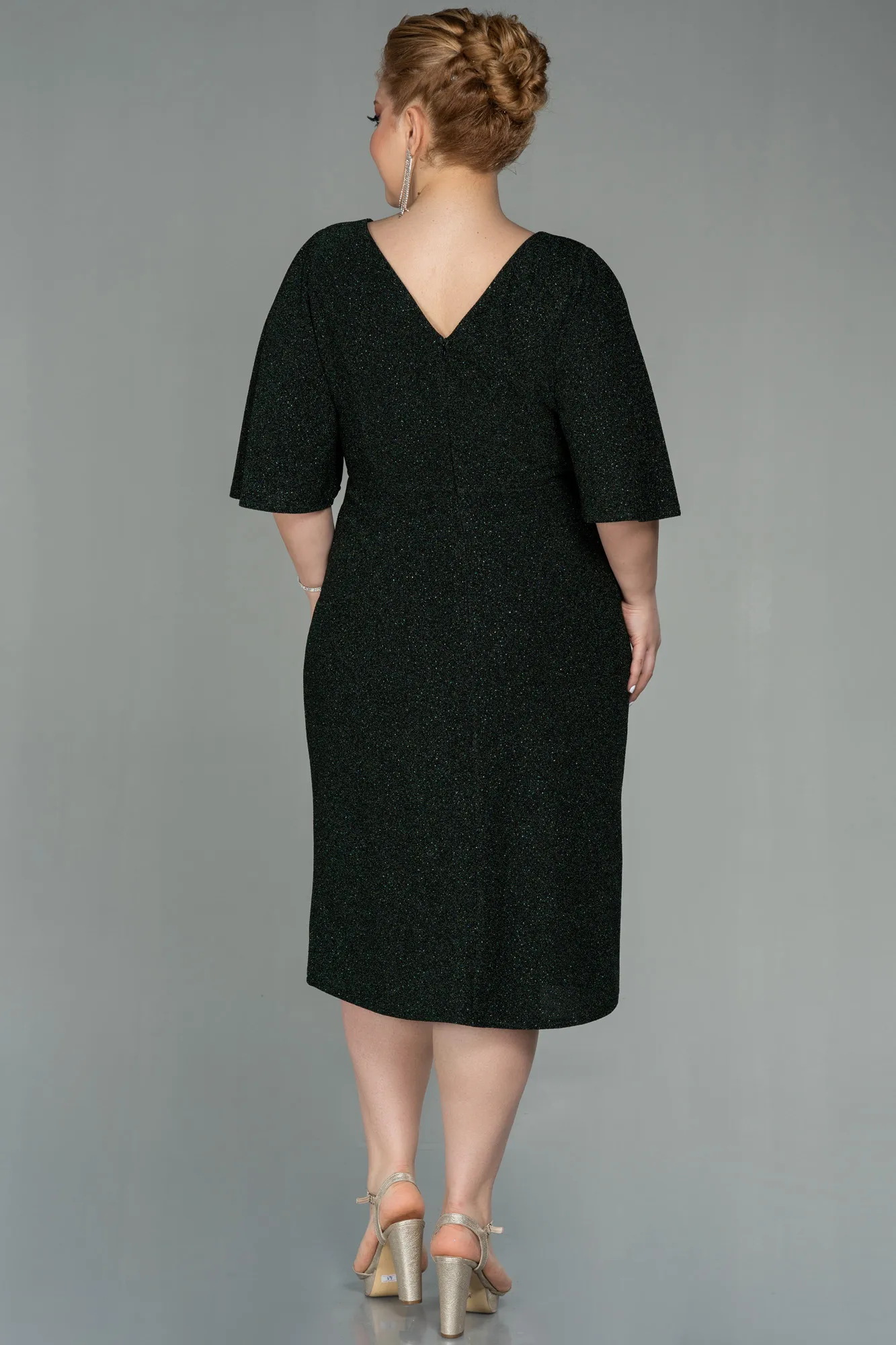 Emerald Green-Midi Oversized Evening Dress ABK1625