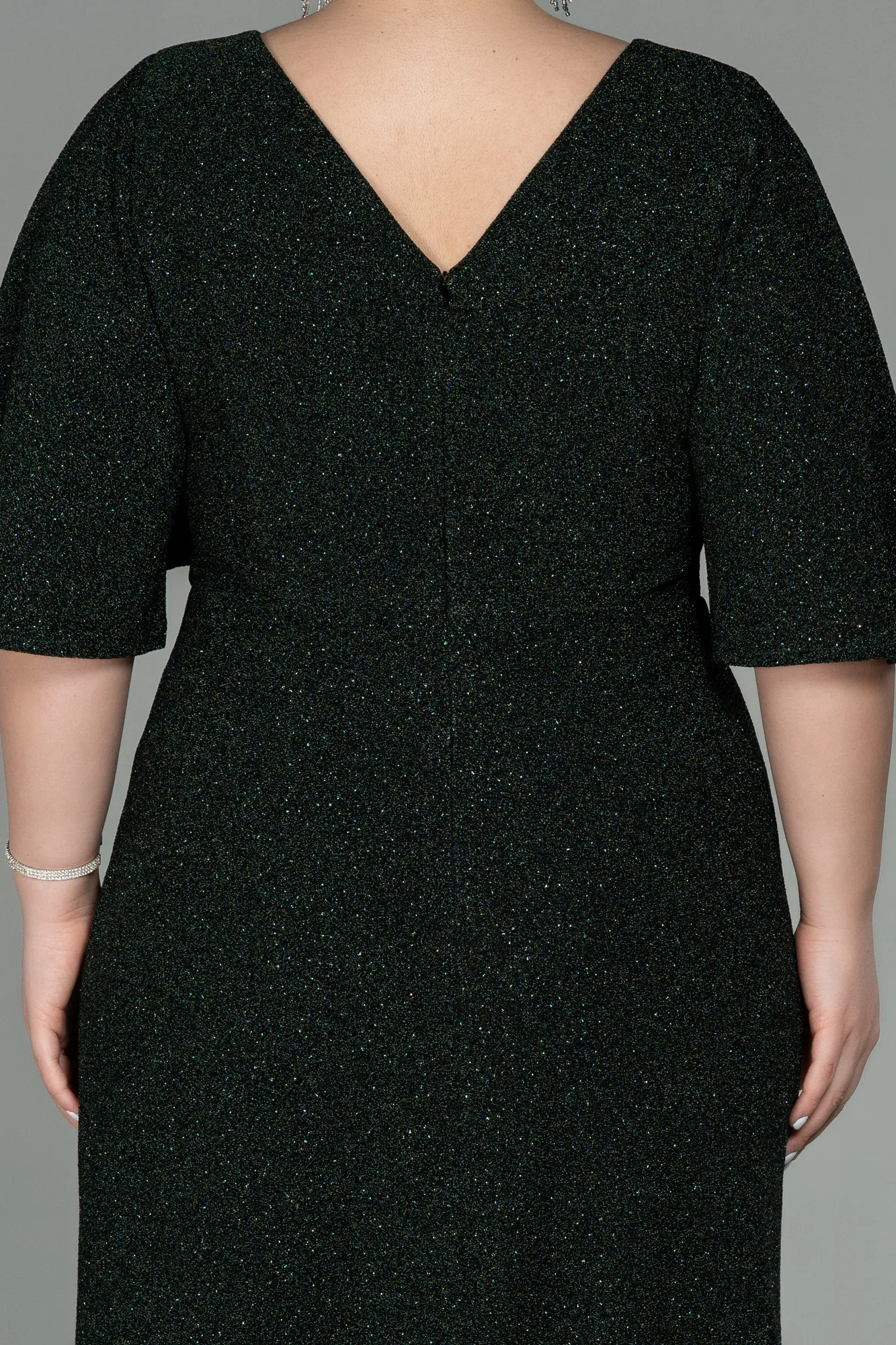 Emerald Green-Midi Oversized Evening Dress ABK1625