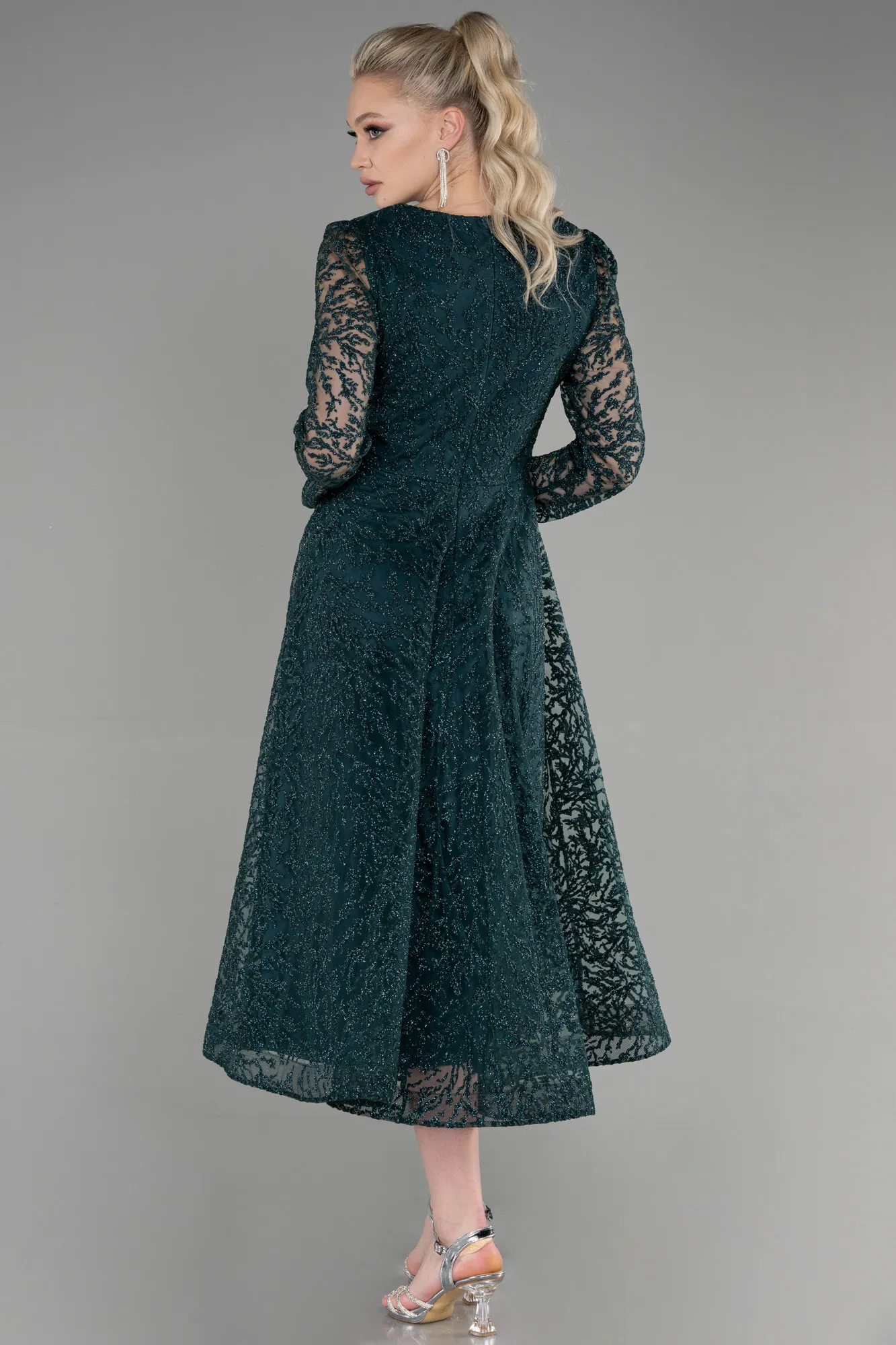 Emerald Green-Midi Party Dress ABK1969