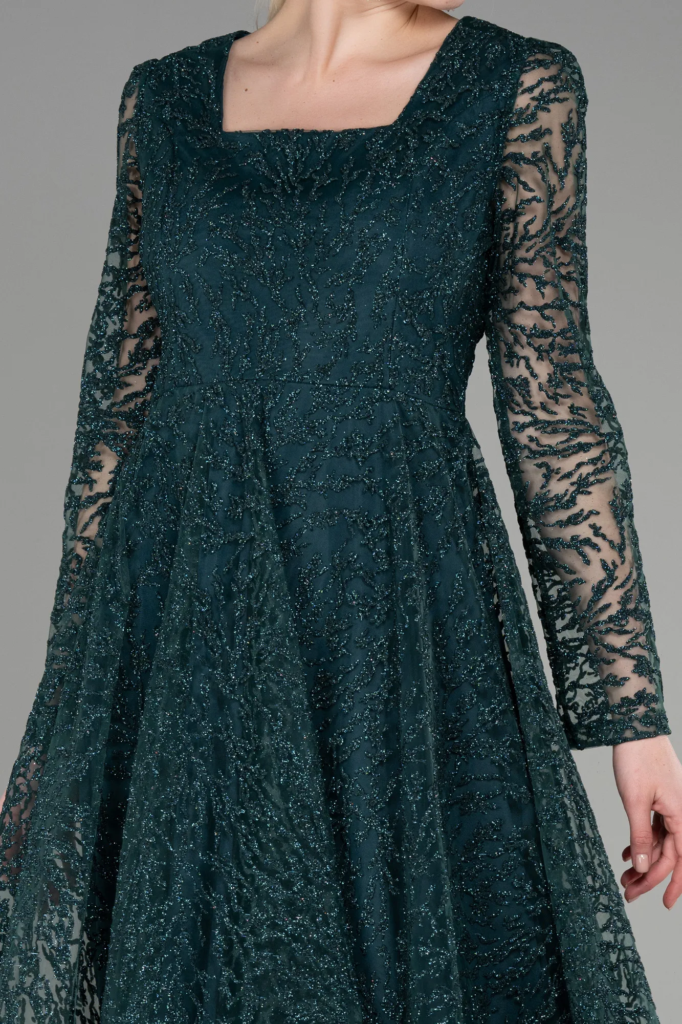 Emerald Green-Midi Party Dress ABK1969