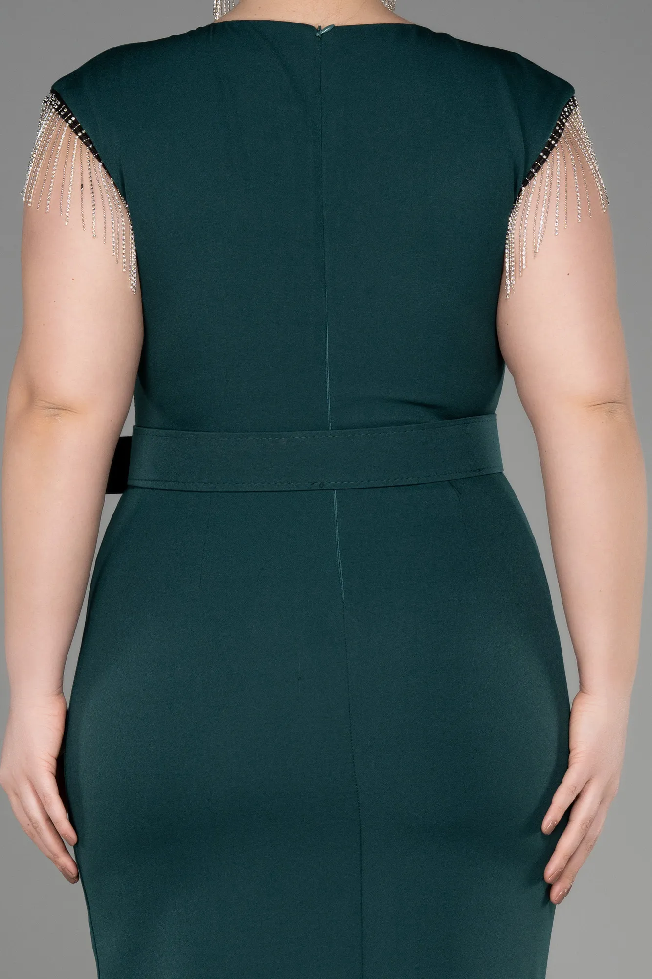 Emerald Green-Midi Plus Size Cocktail Dress ABK2023