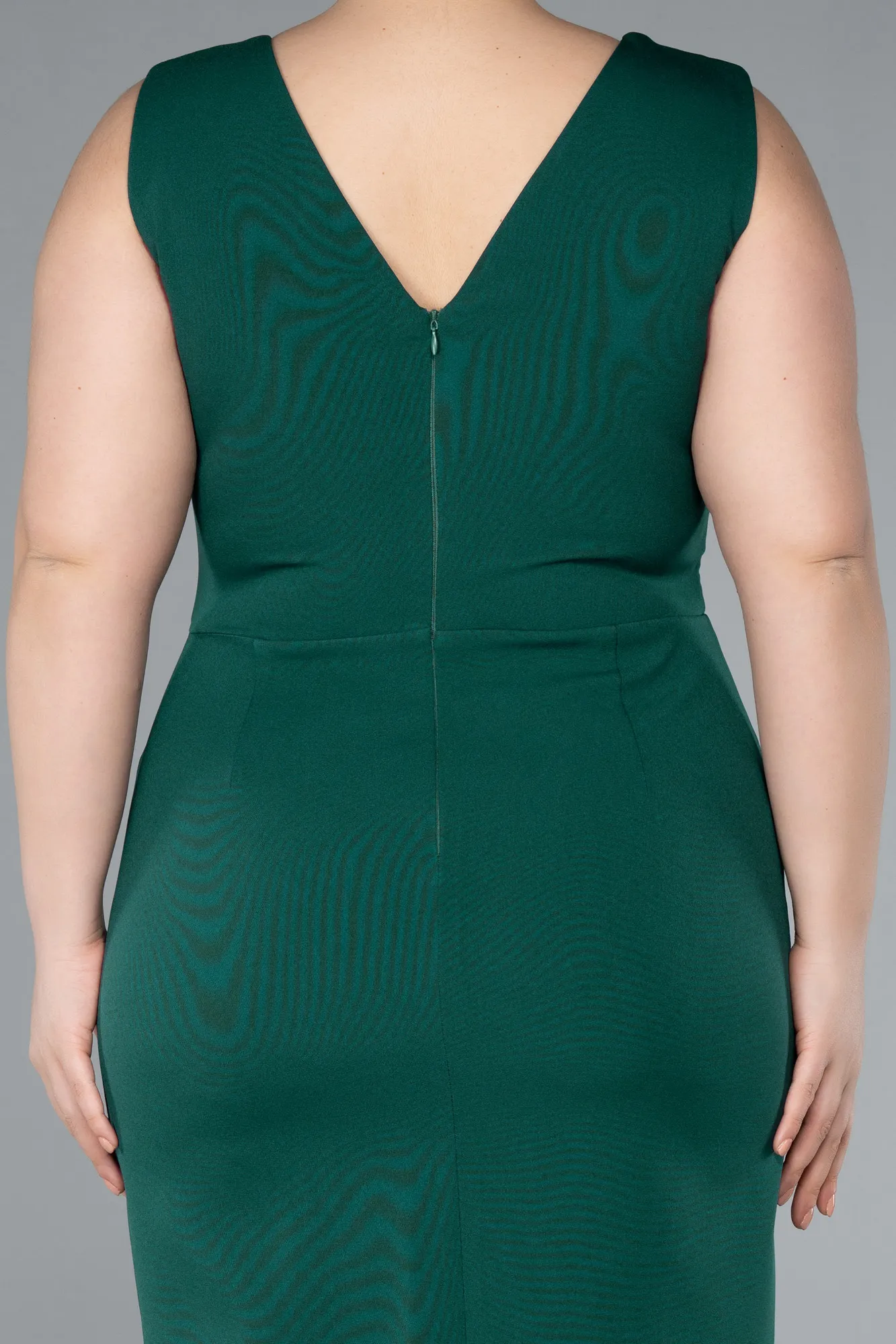 Emerald Green-Midi Plus Size Party Dress ABK2320