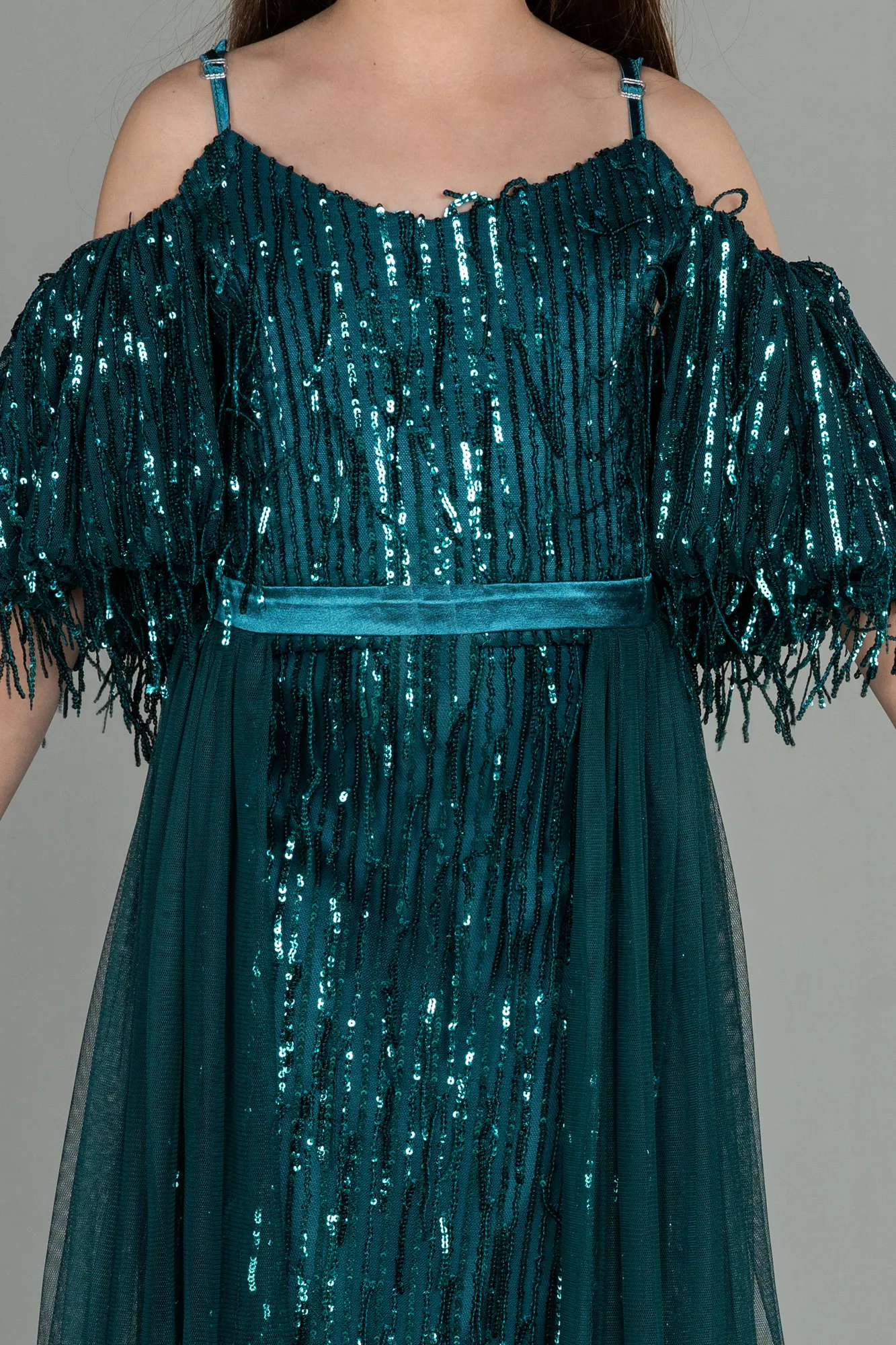 Emerald Green-Short Girl Dress ABK1862