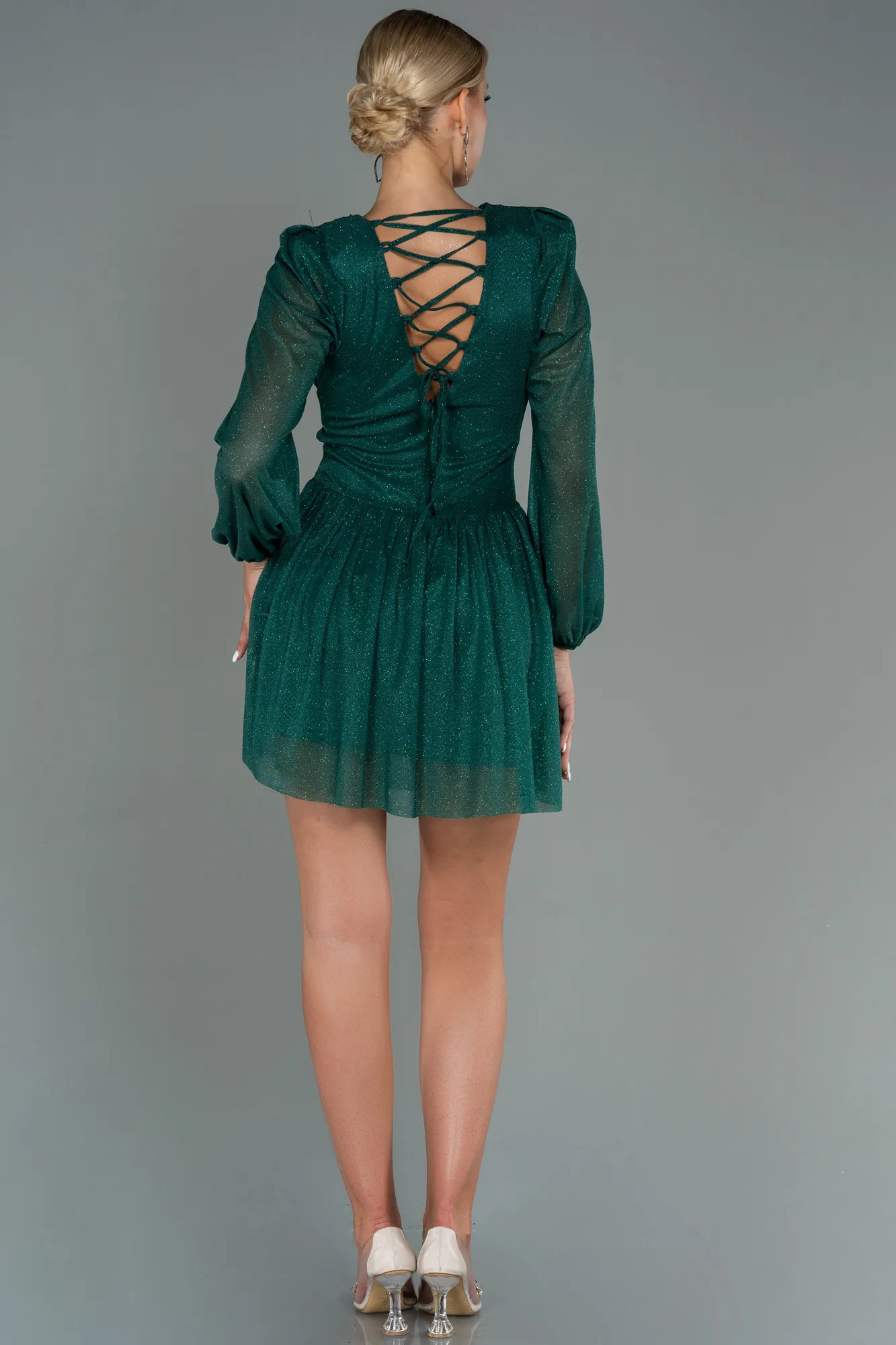 Emerald Green-Short Invitation Dress ABK1743