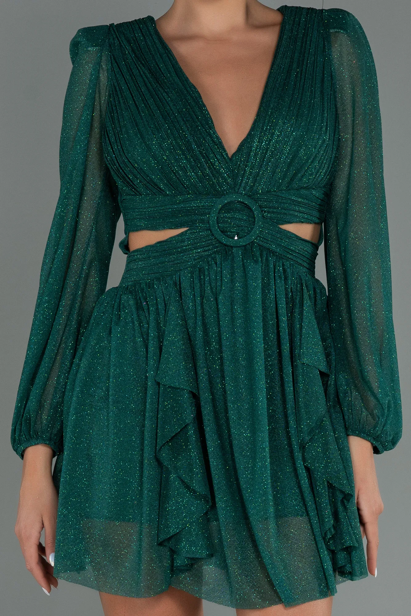 Emerald Green-Short Invitation Dress ABK1743