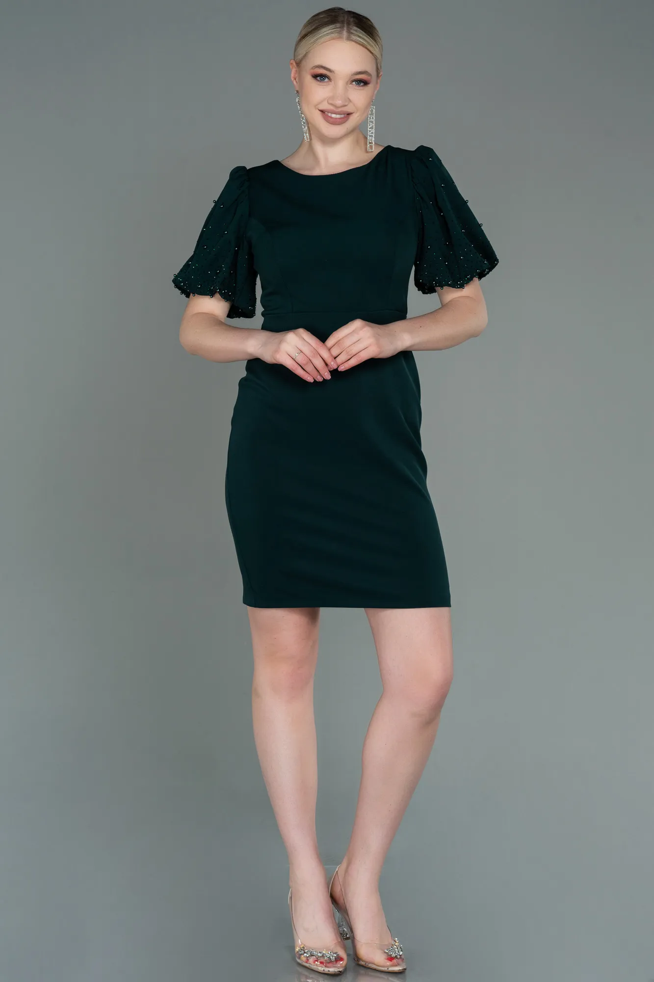 Emerald Green-Short Invitation Dress ABK1758