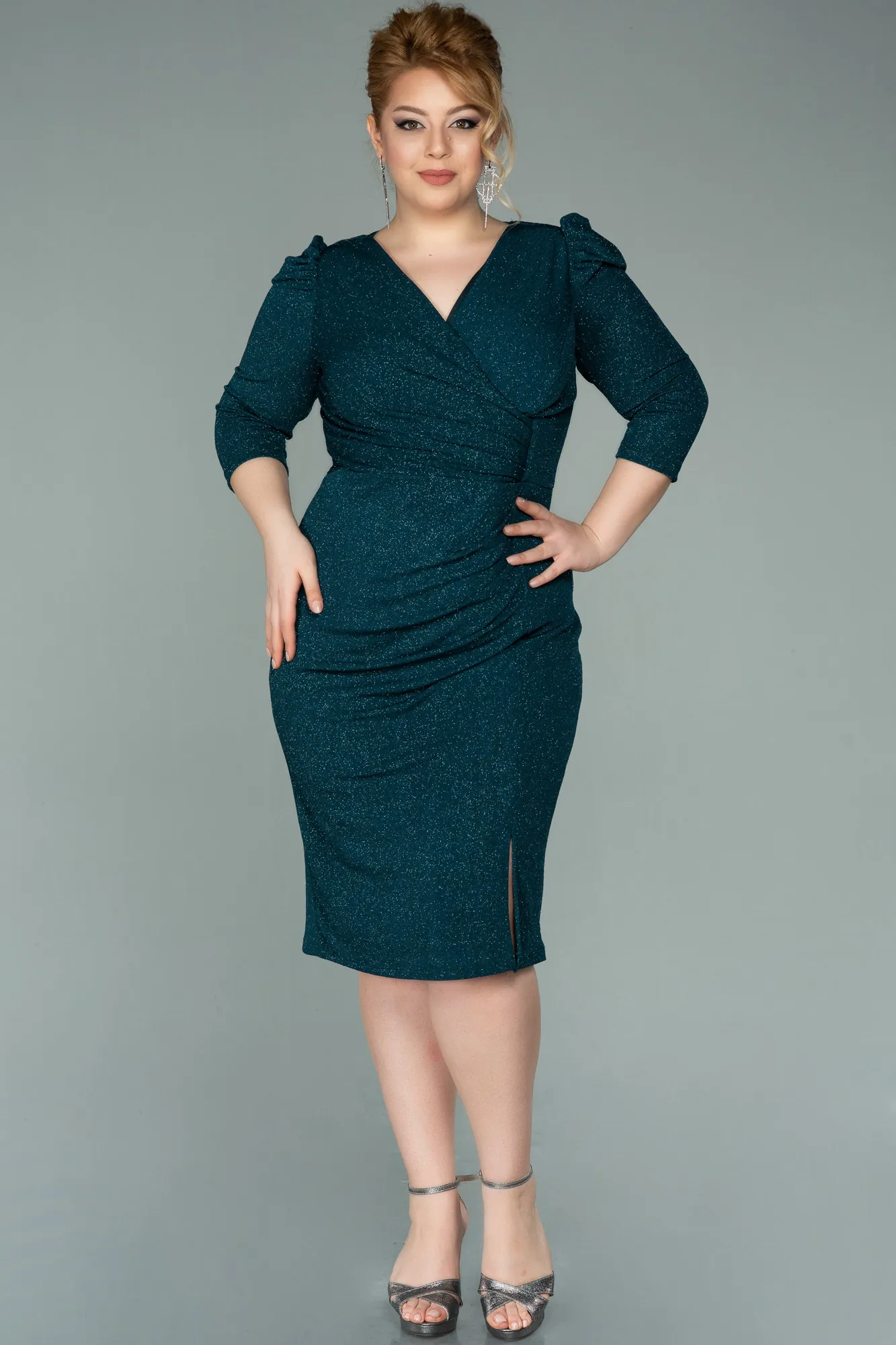 Emerald Green-Short Oversized Evening Dress ABK1246