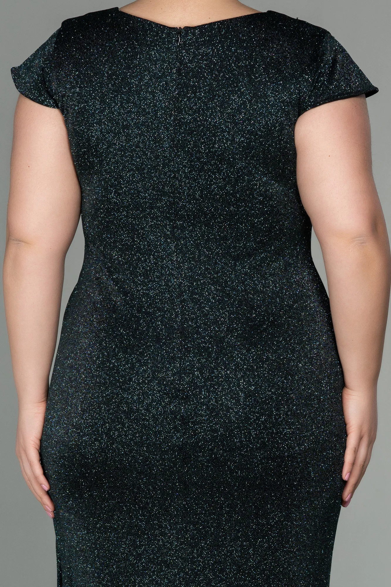 Emerald Green-Short Plus Size Evening Dress ABK1583