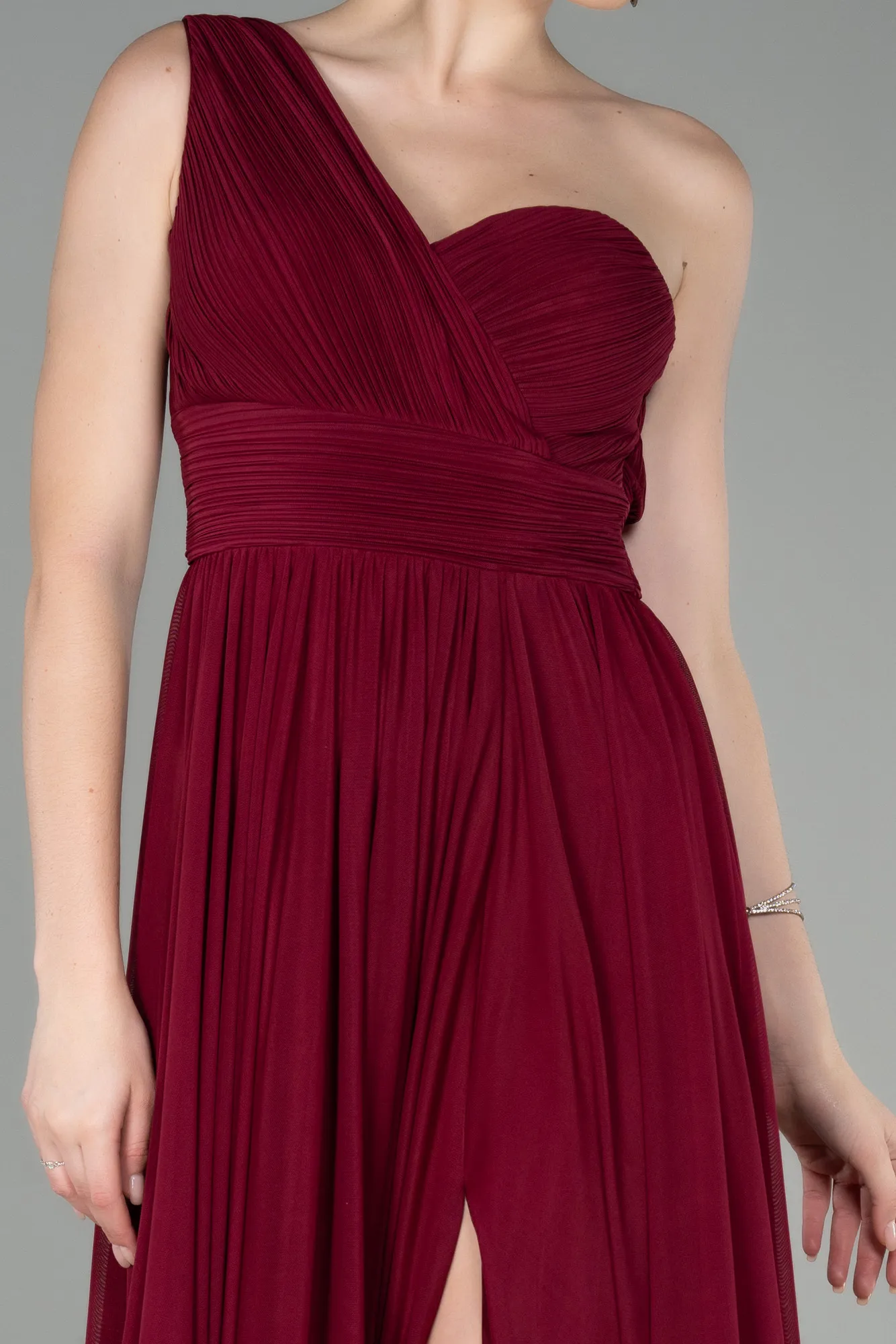 Fuchsia-Long Chiffon Evening Dress ABU3309