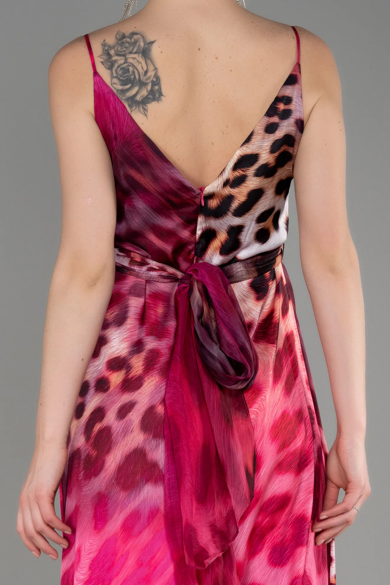 Fuchsia-Long Chiffon Prom Gown ABU3758