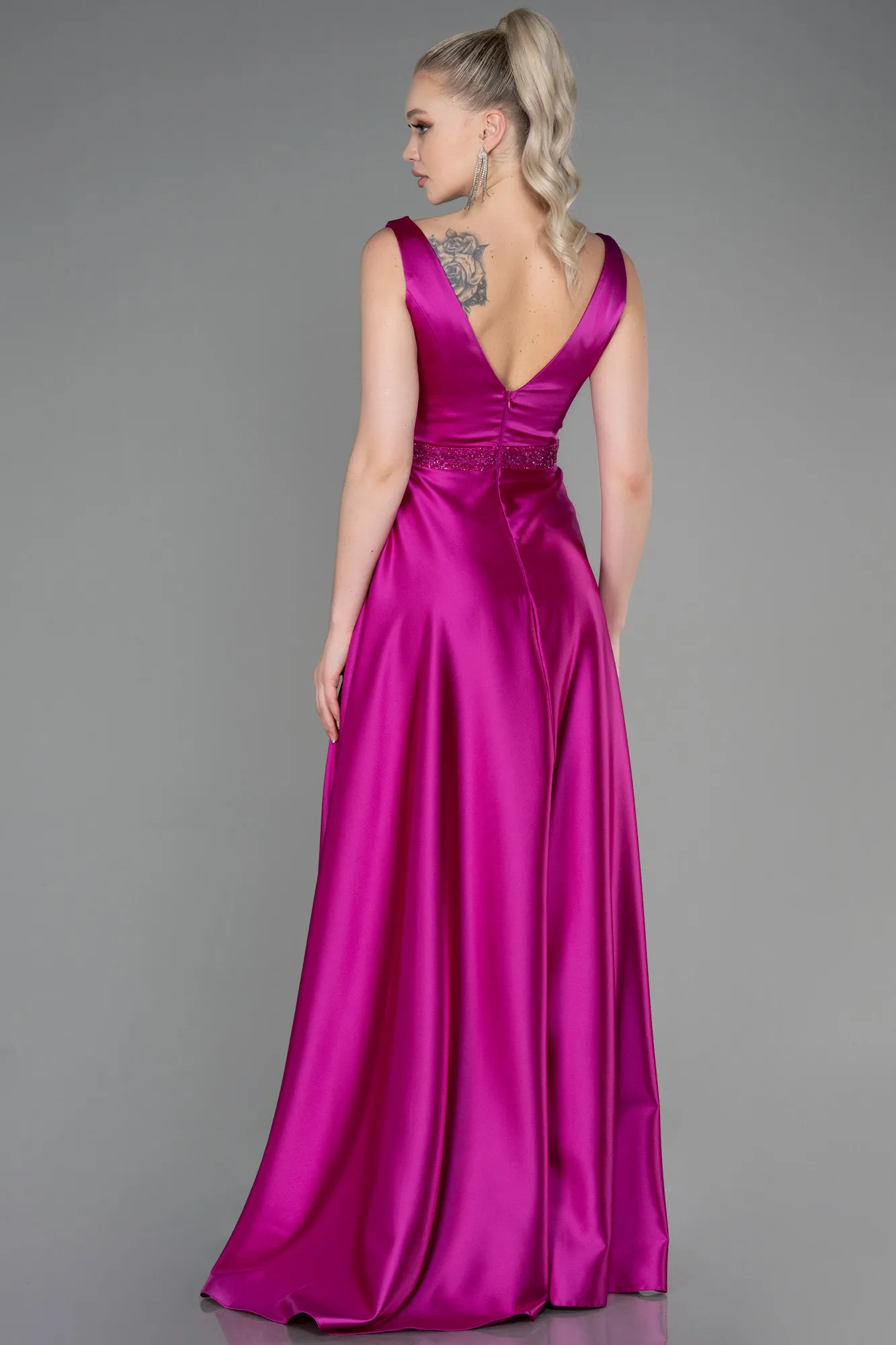 Fuchsia-Long Engagement Dress ABU3199