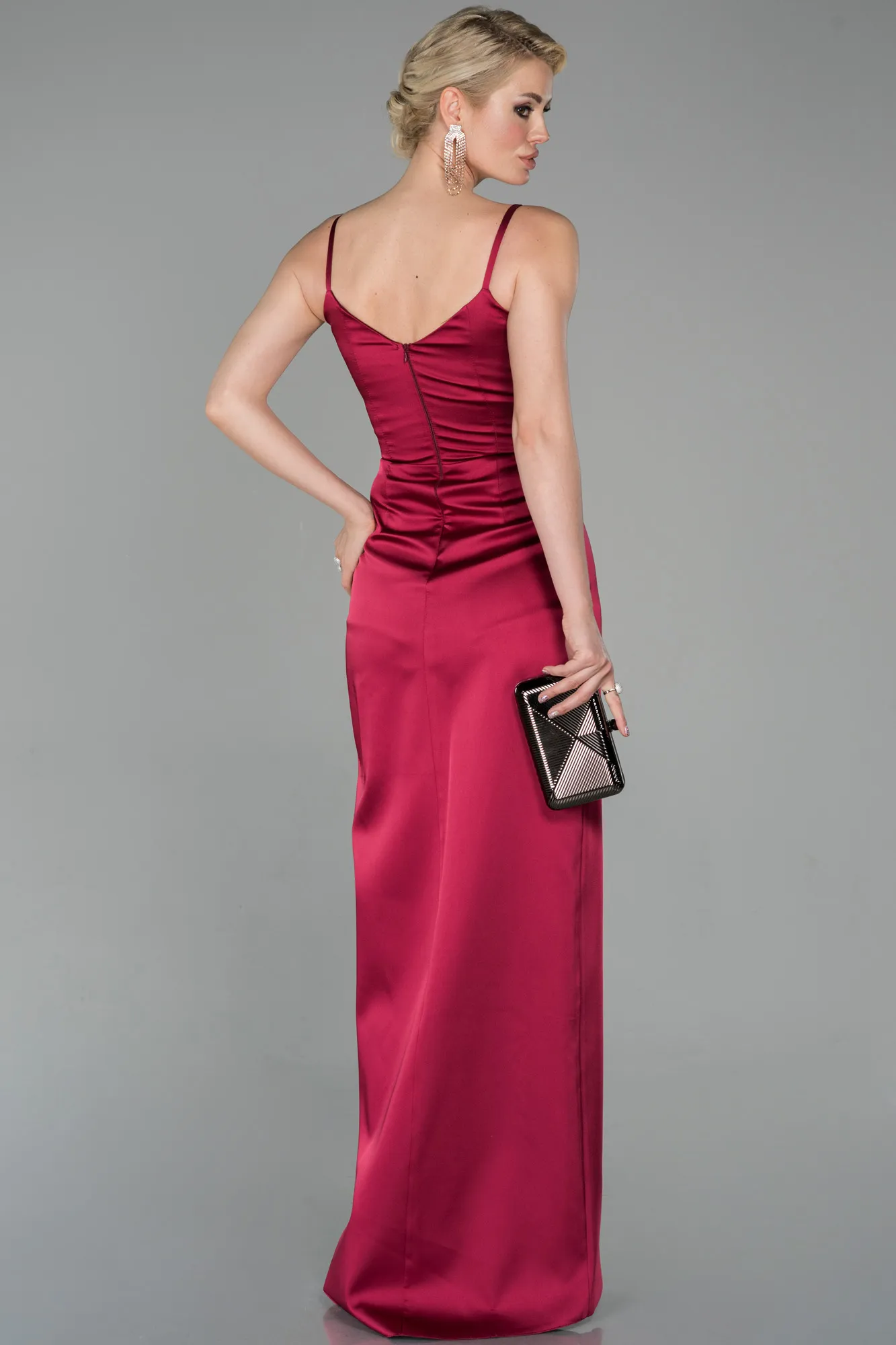 Fuchsia-Long Engagement Dress ABU564