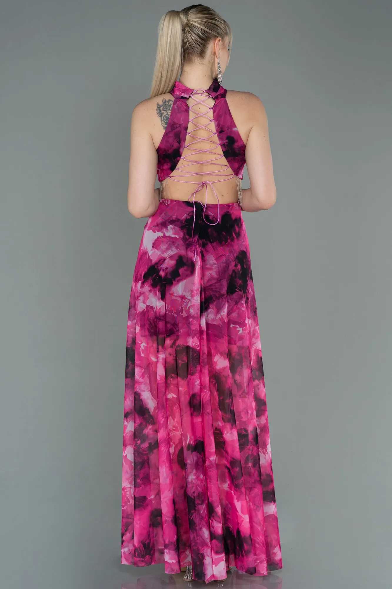 Fuchsia-Long Evening Dress ABU2891