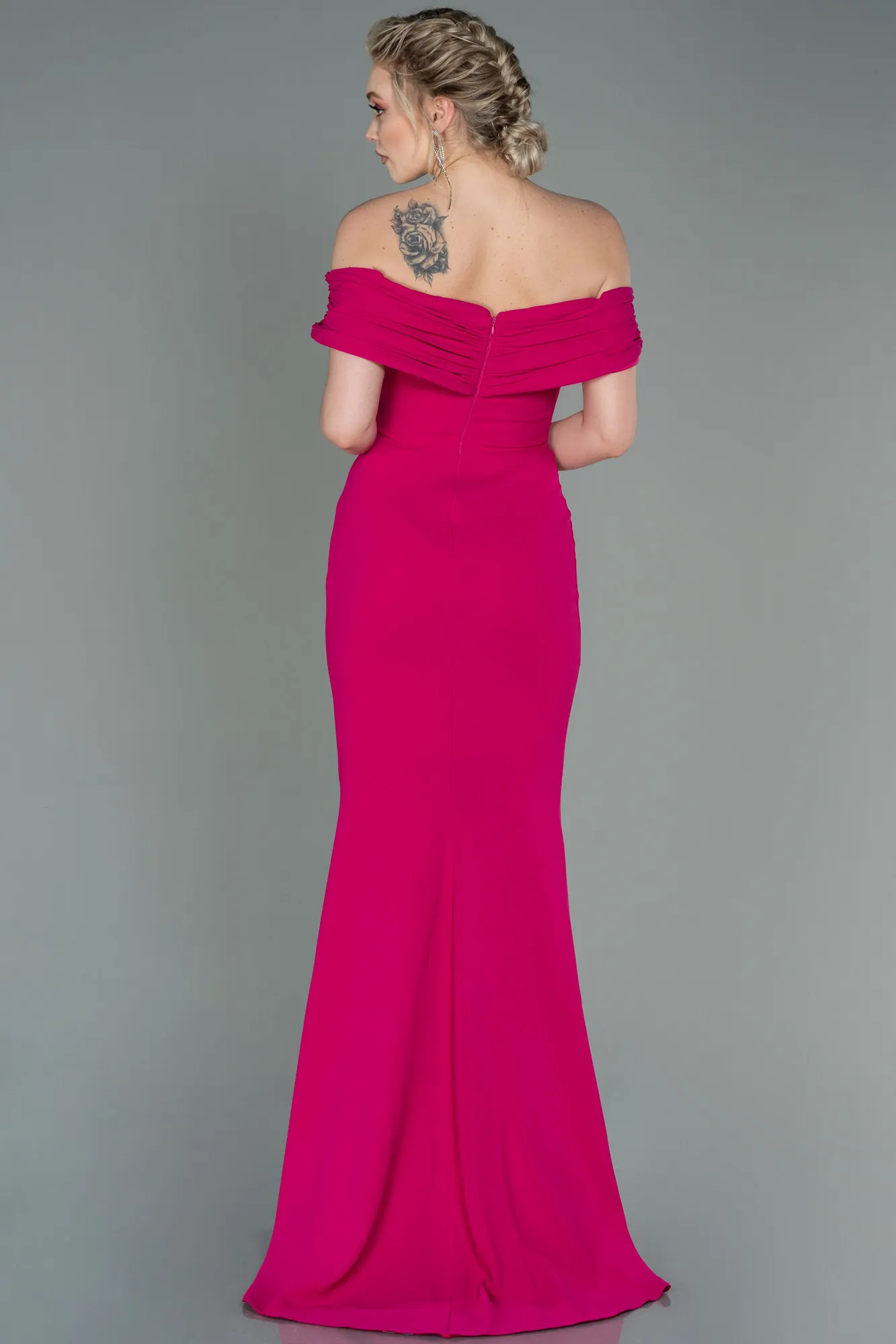 Fuchsia-Long Evening Dress ABU3156